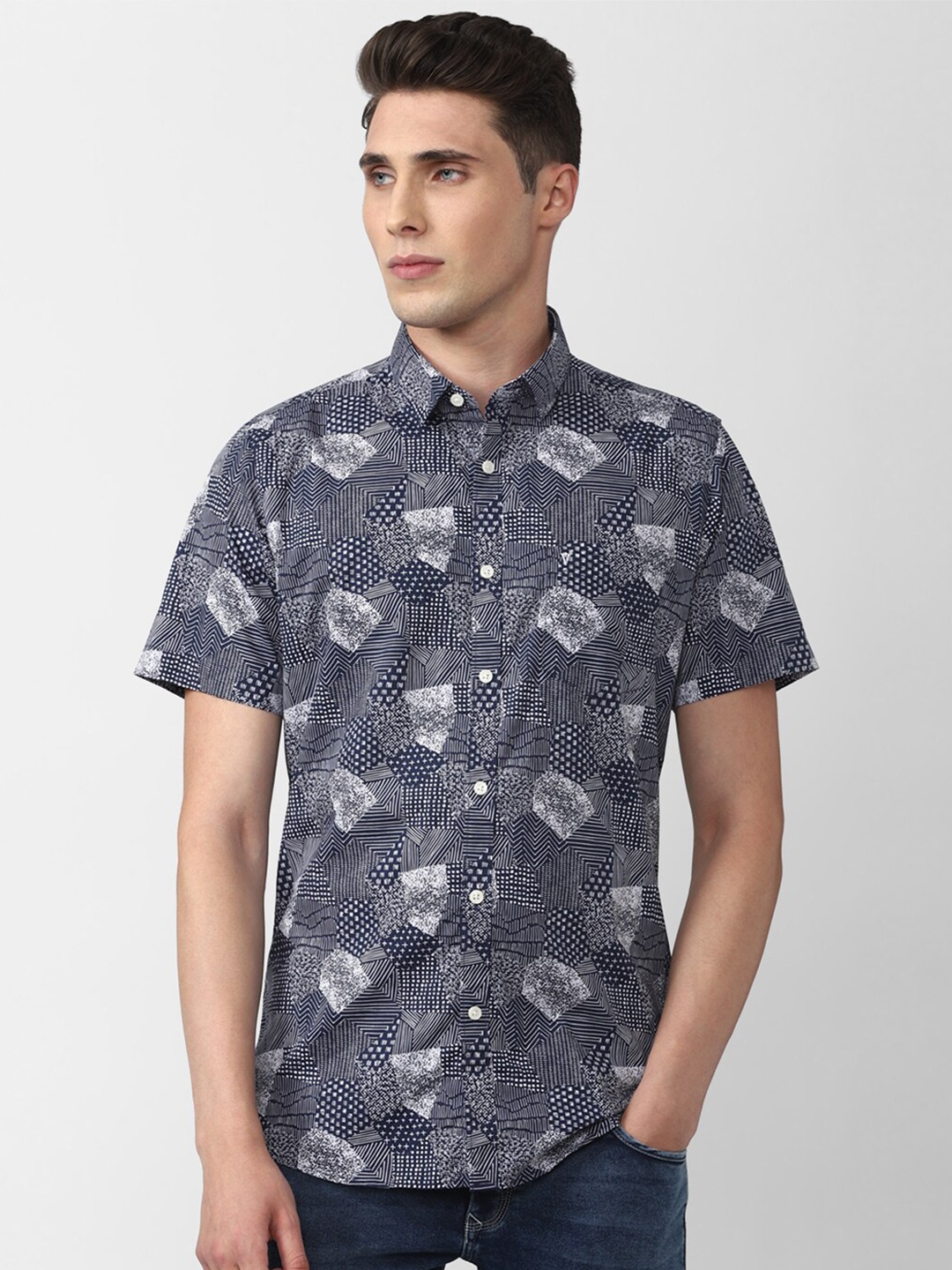 

Van Heusen Sport Men Slim Fit Printed Cotton Casual Shirt, Blue
