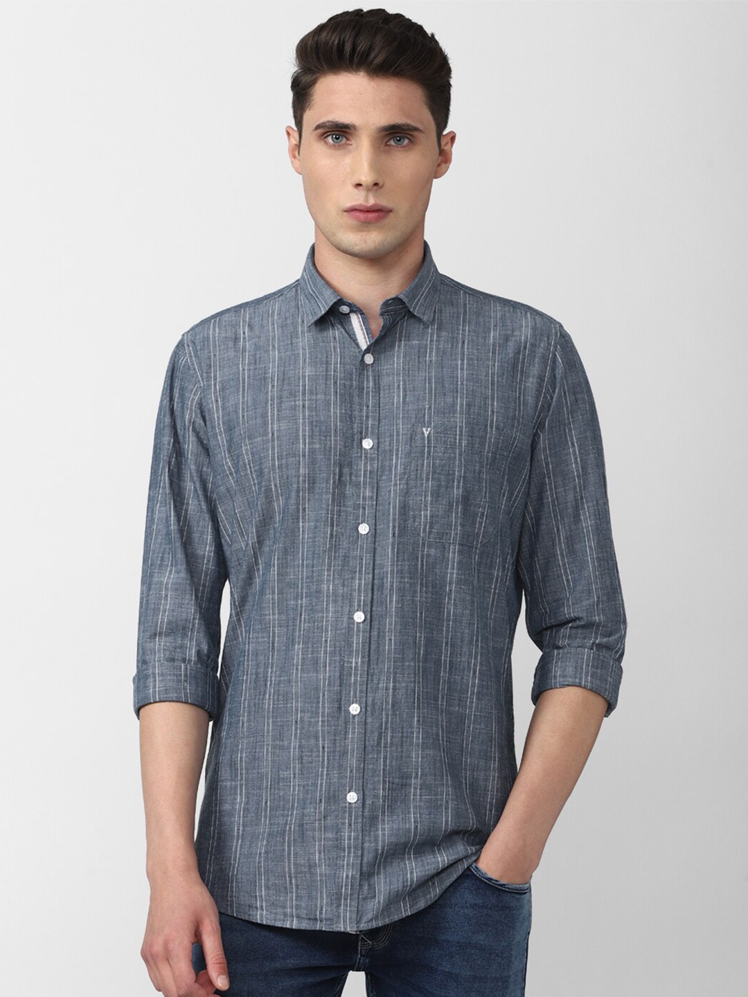 

Van Heusen Sport Men Slim Fit Striped Casual Shirt, Grey