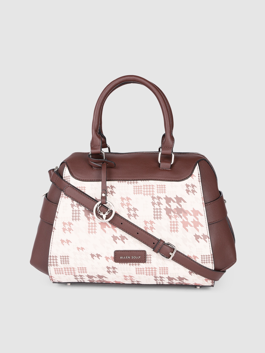 

Allen Solly Brown & Off-White Printed Handheld Bag