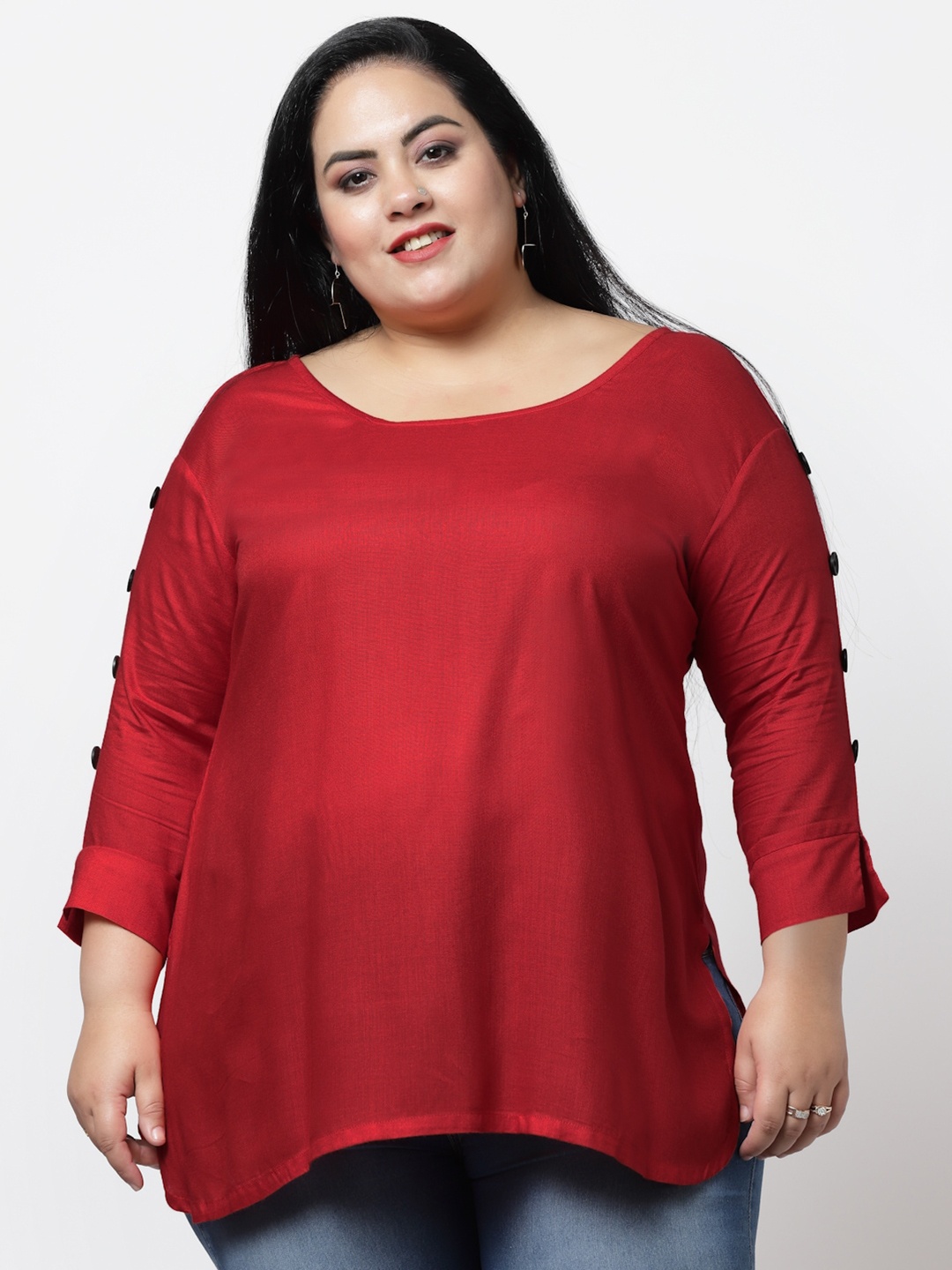 

FAZZN Women Plus Size Red Top