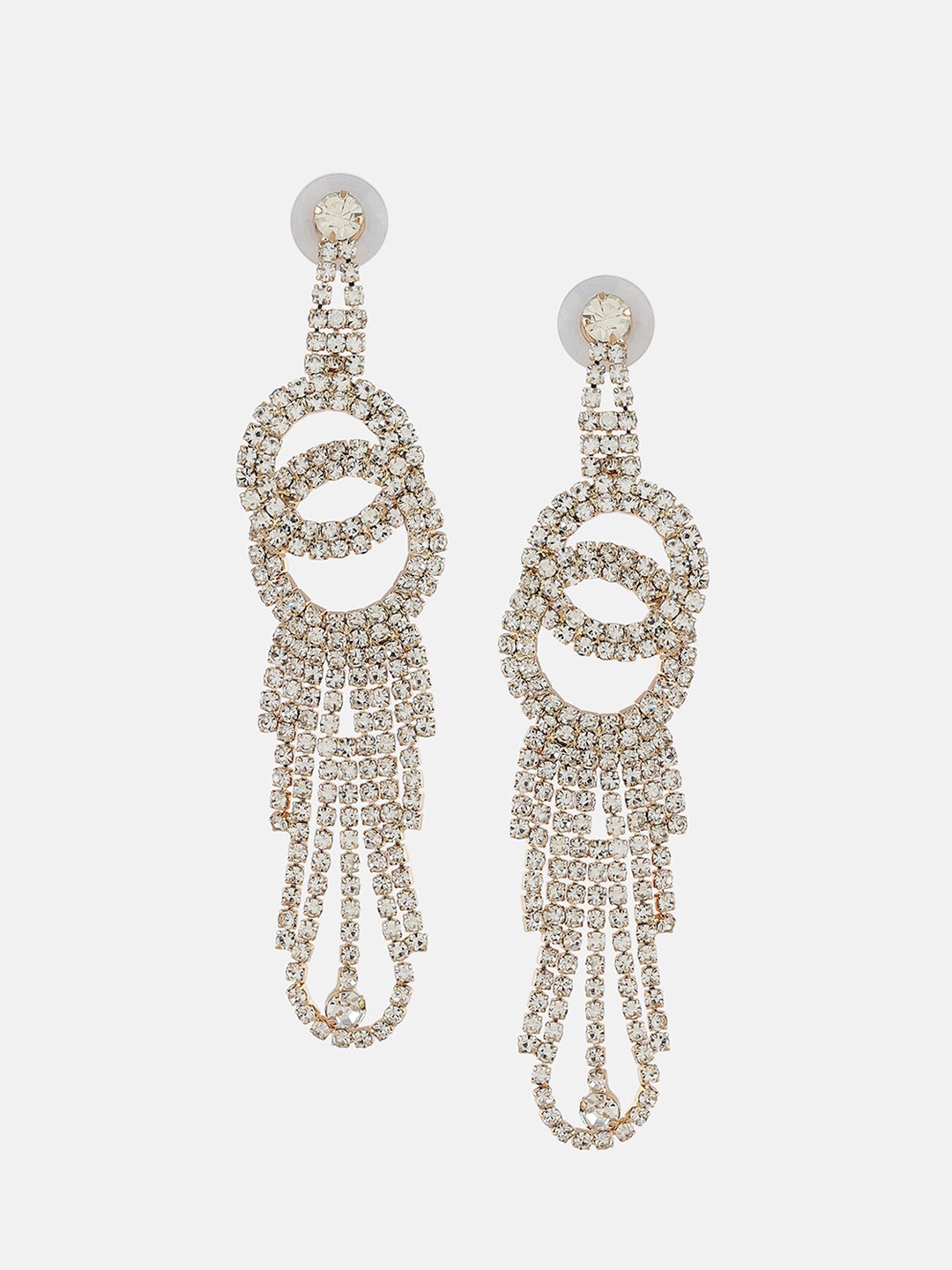 

Kazo White Gold Plated Contemporary Drop Earrings