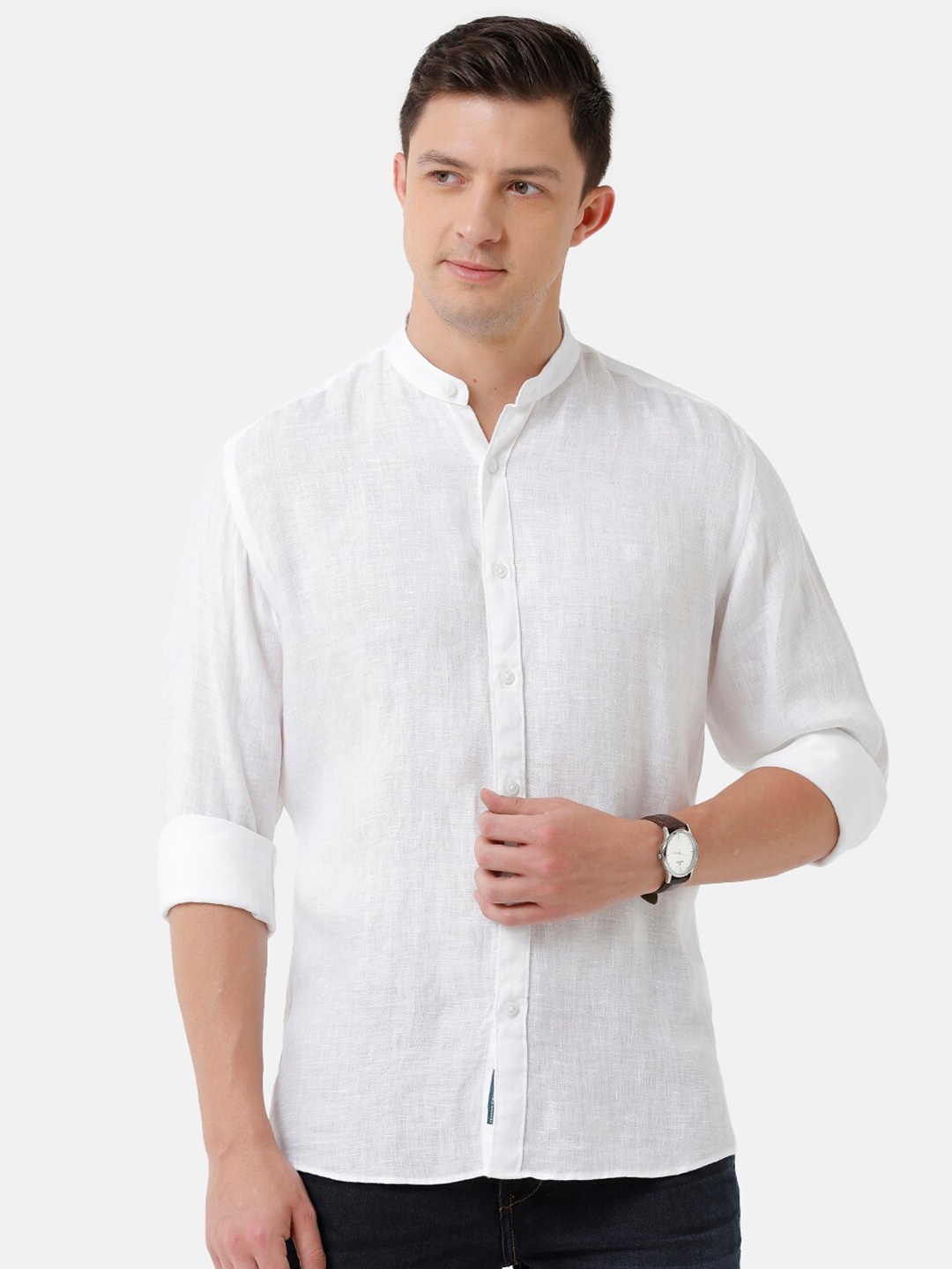 

Linen Club Men Linen Sustainable Casual Shirt, White