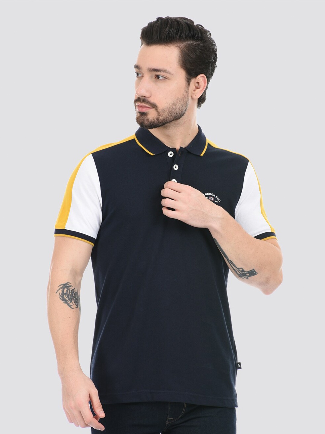 

LONDON FOG Men Polo Collar T-shirt, Blue