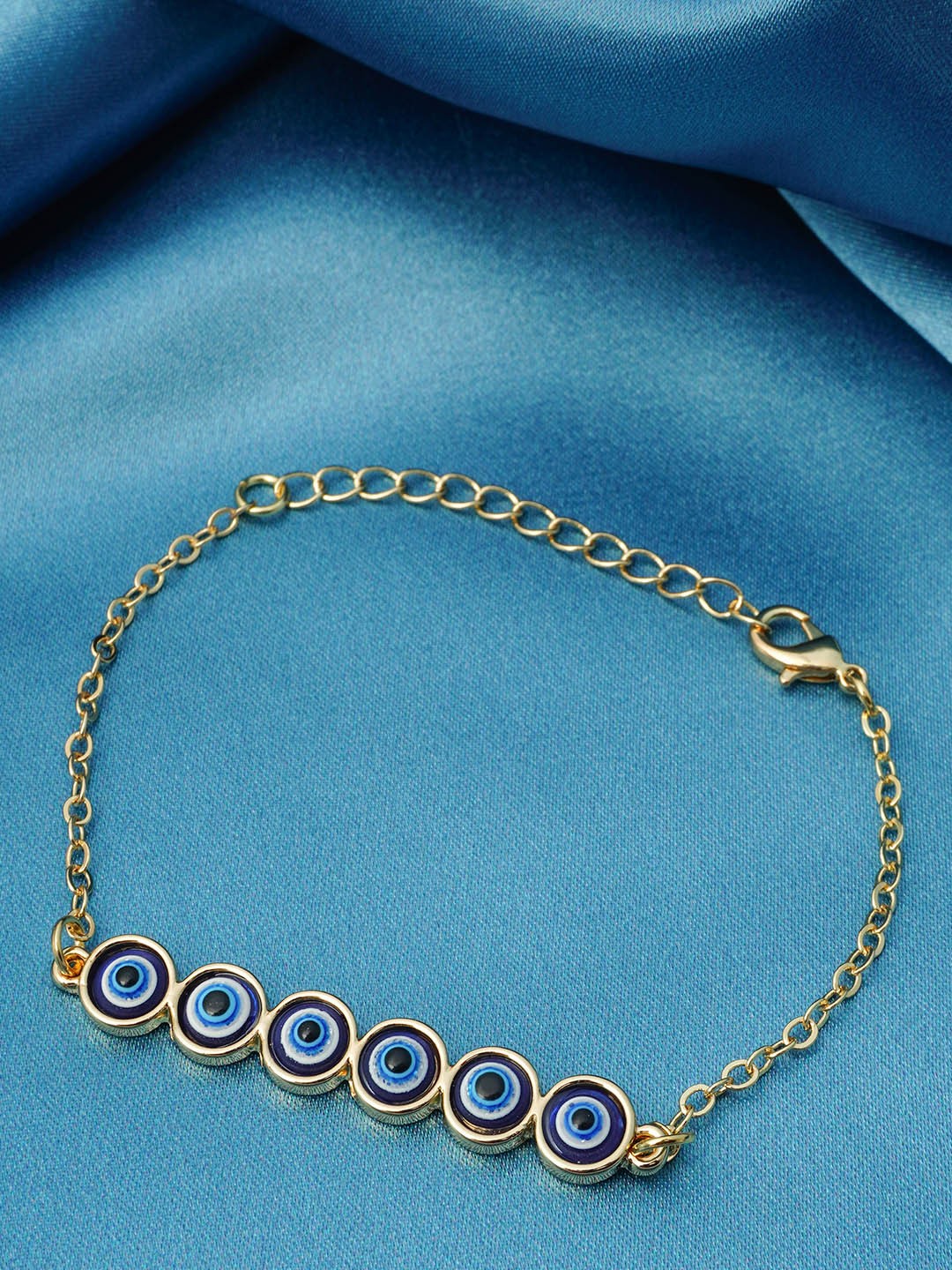 

Ferosh Women Gold-Toned & Blue Link Bracelet
