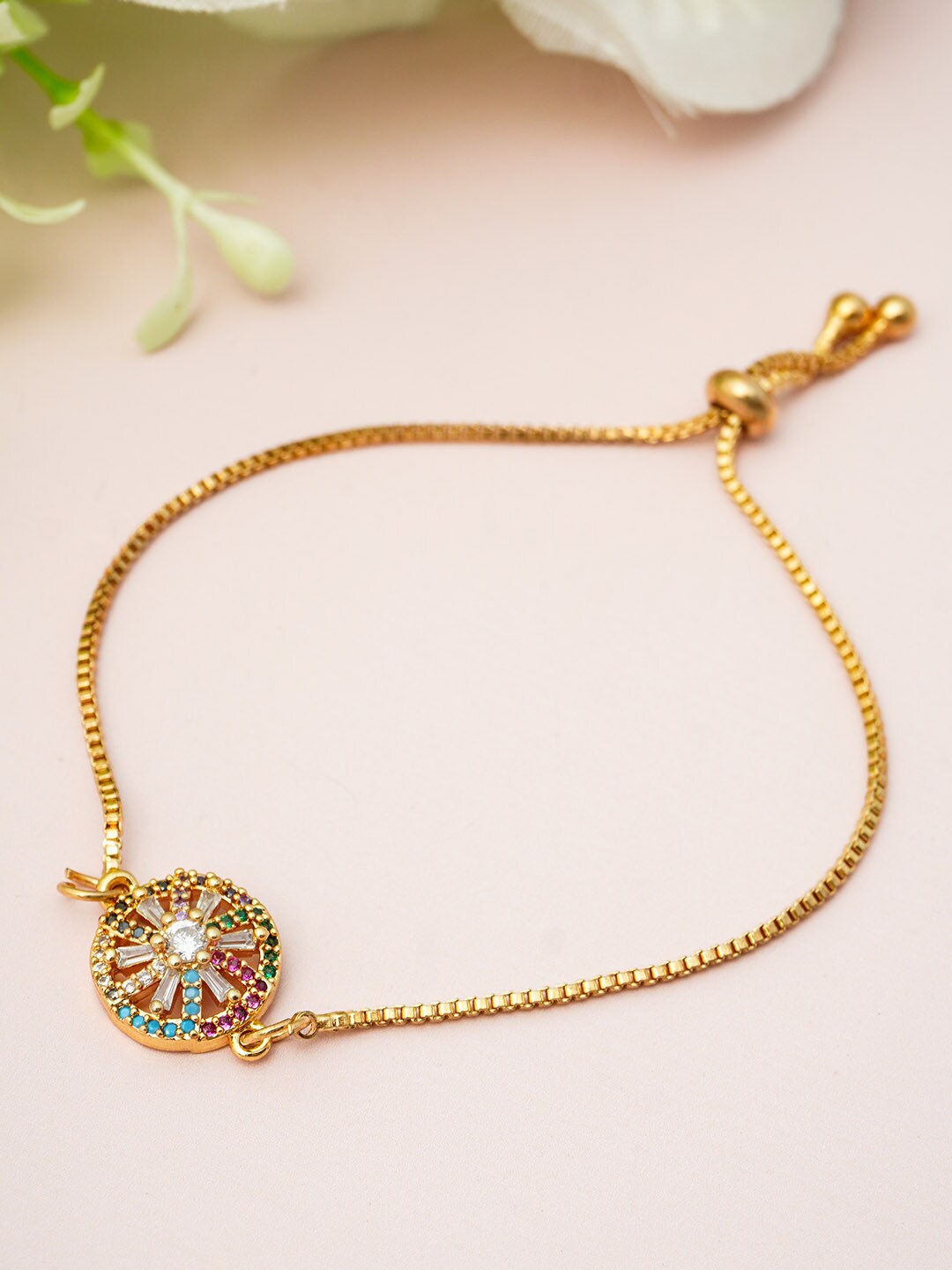 

Ferosh Women Gold-Toned & Red Gold-Plated Link Bracelet
