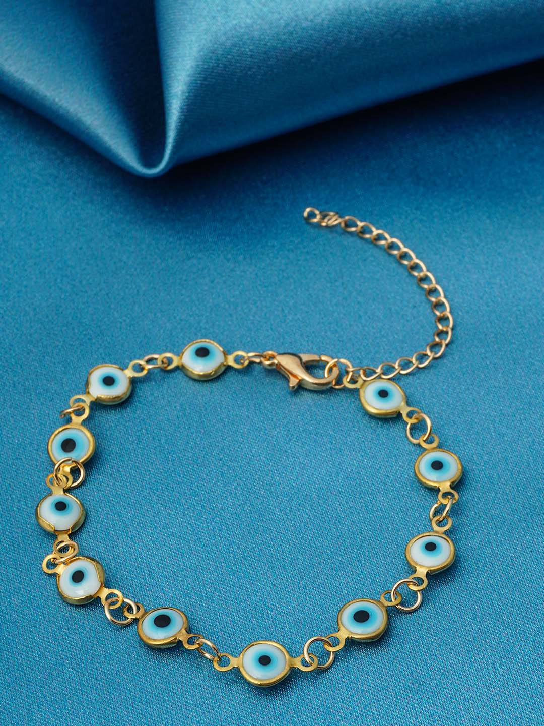 

Ferosh Women Gold-Toned & Blue Gold-Plated Link Bracelet