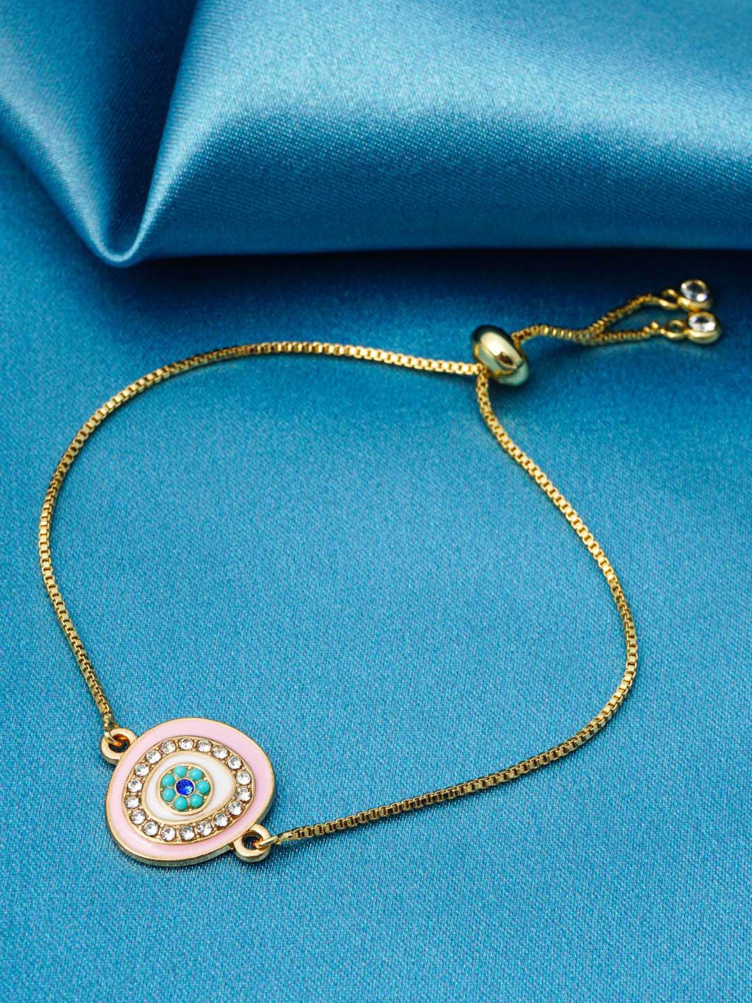 

Ferosh Women Gold-Toned & Blue Gold-Plated Link Bracelet