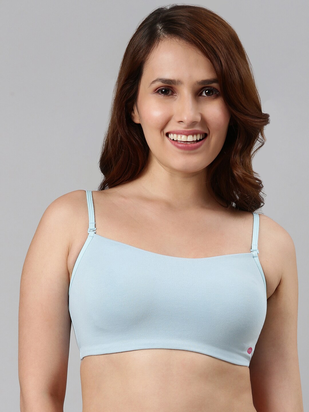 

Enamor Basic Non Padded Wirefree Full Coverage Cotton Cami Bra A022, Blue