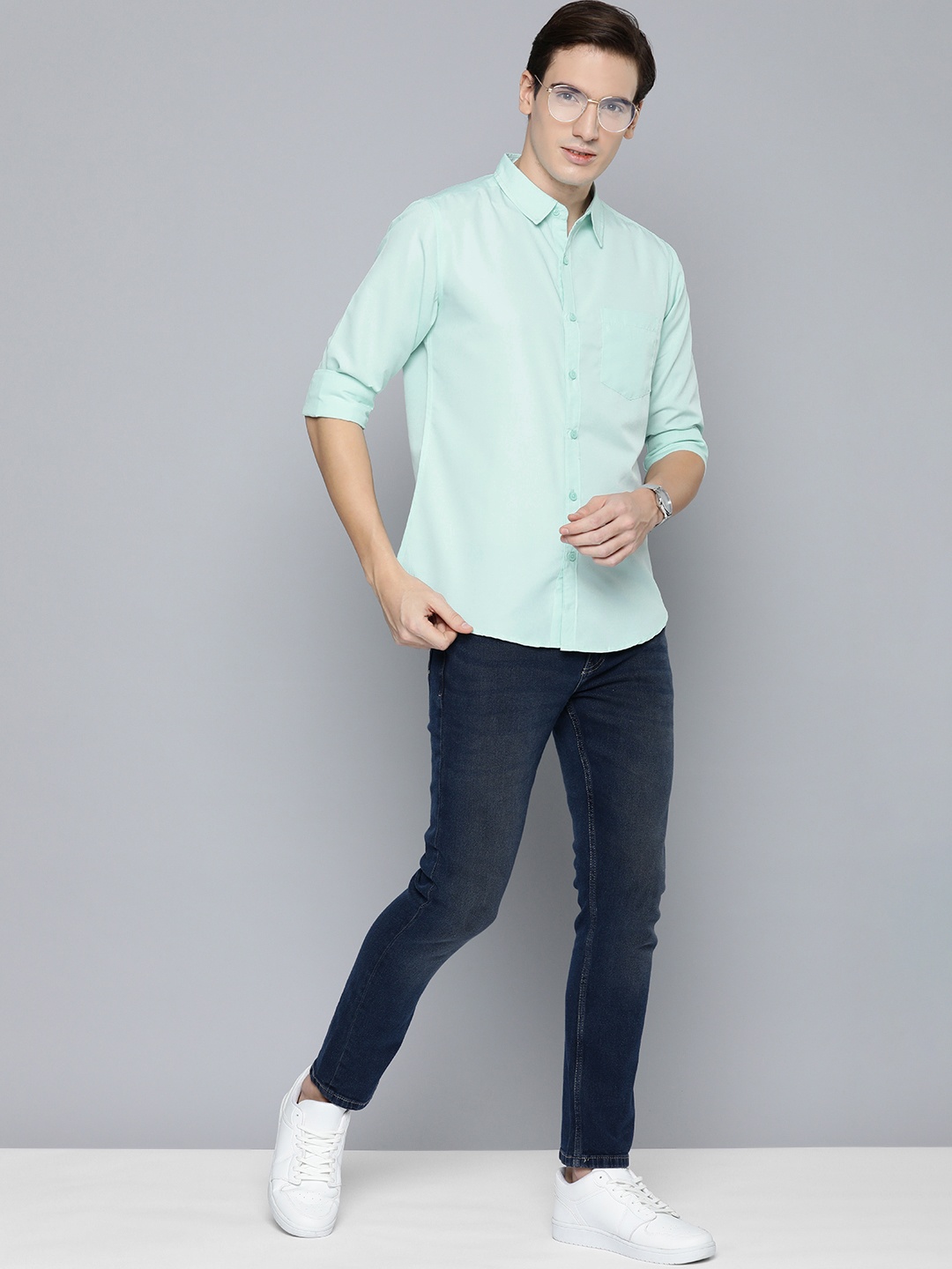 

Harvard Regular Fit Casual Shirt, Sea green