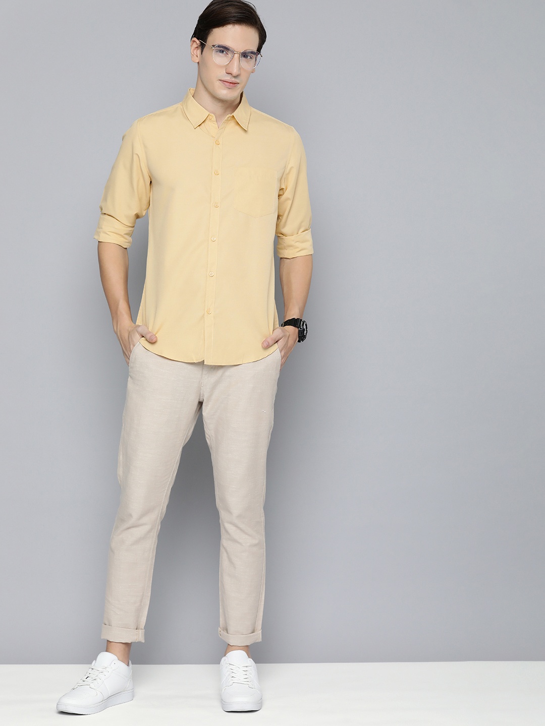 

Harvard Regular Fit Casual Shirt, Yellow