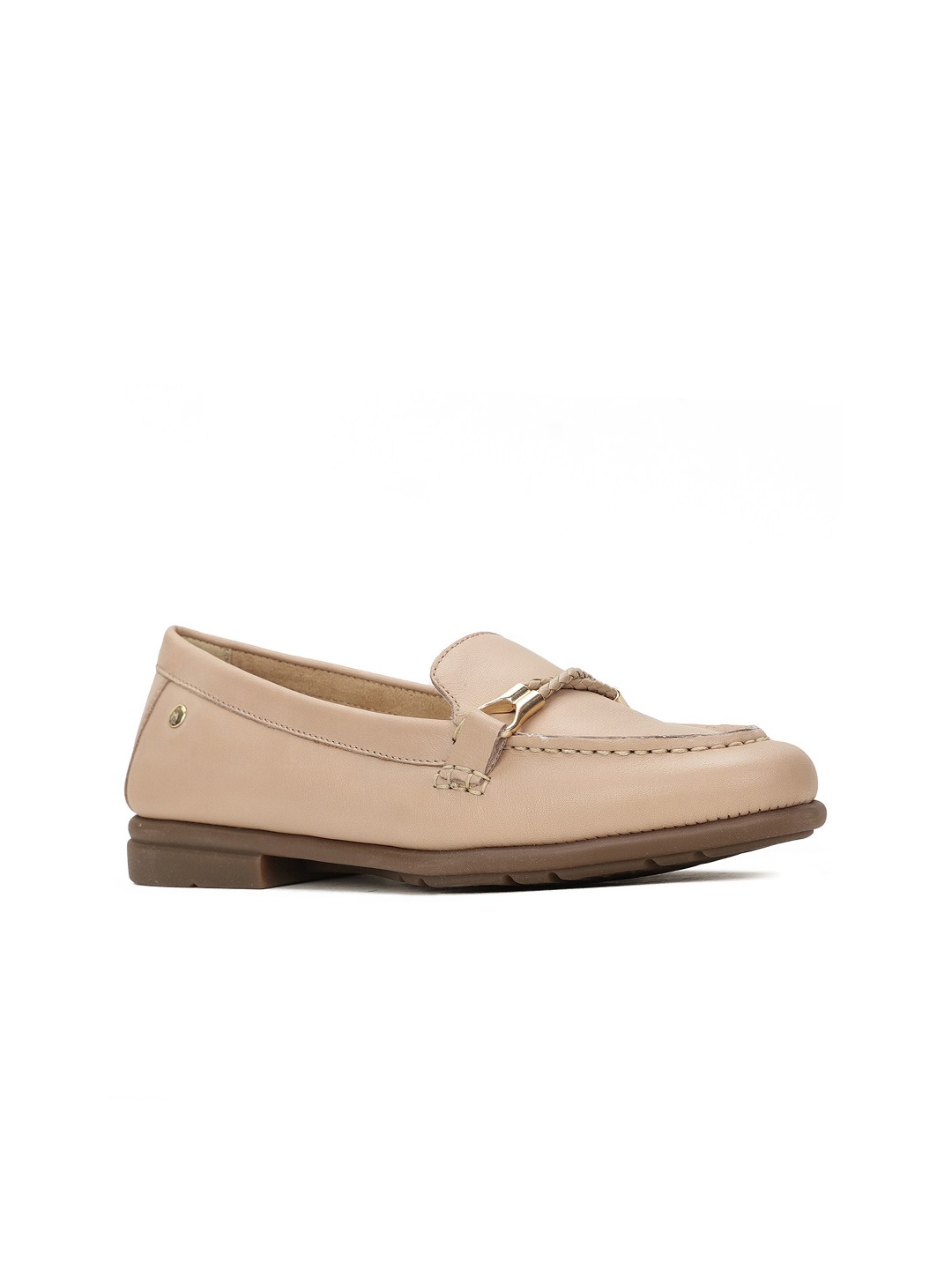 

Hush Puppies Women Leather Loafers, Beige