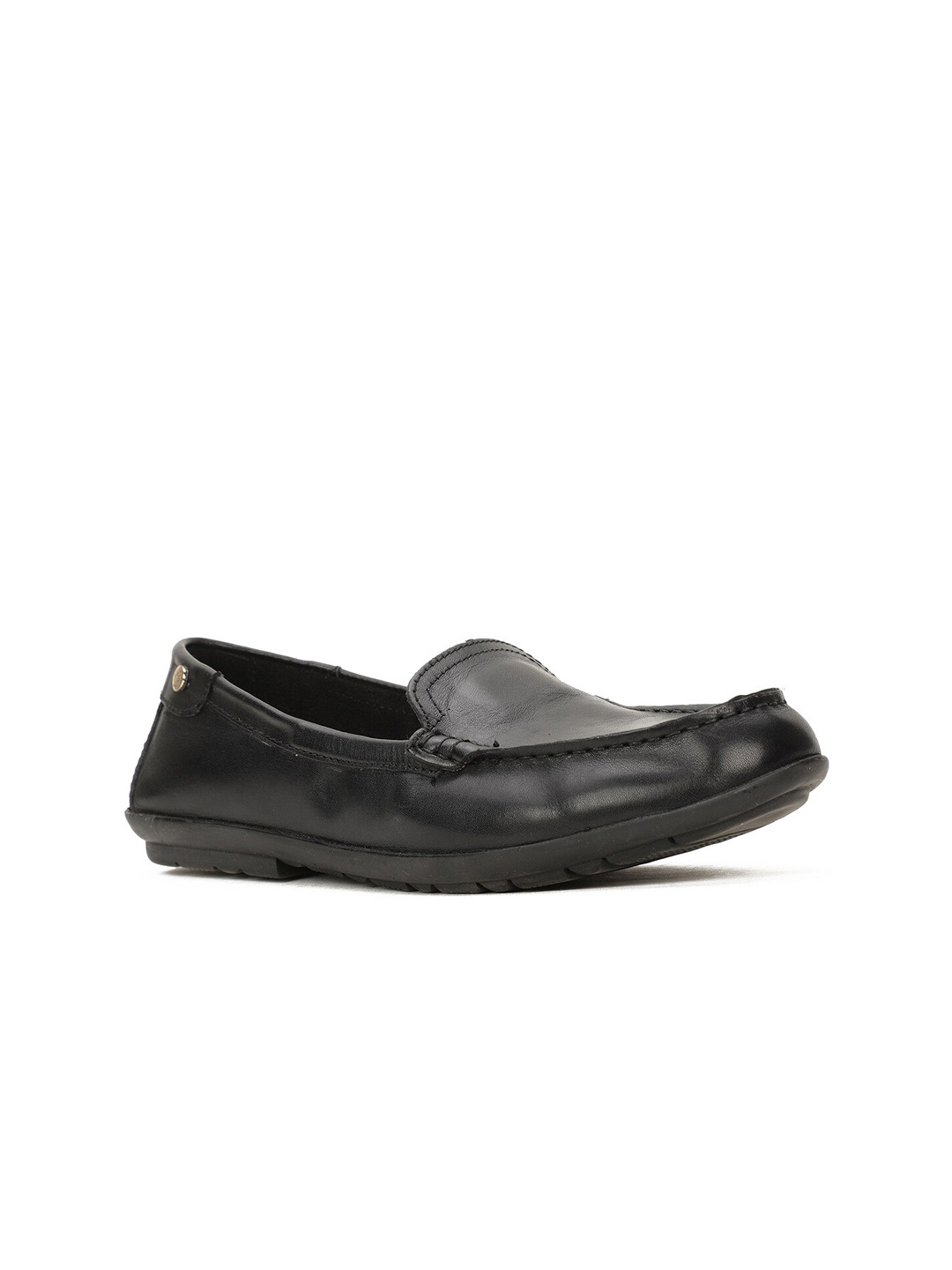 

Hush Puppies Women Leather Loafers, Black