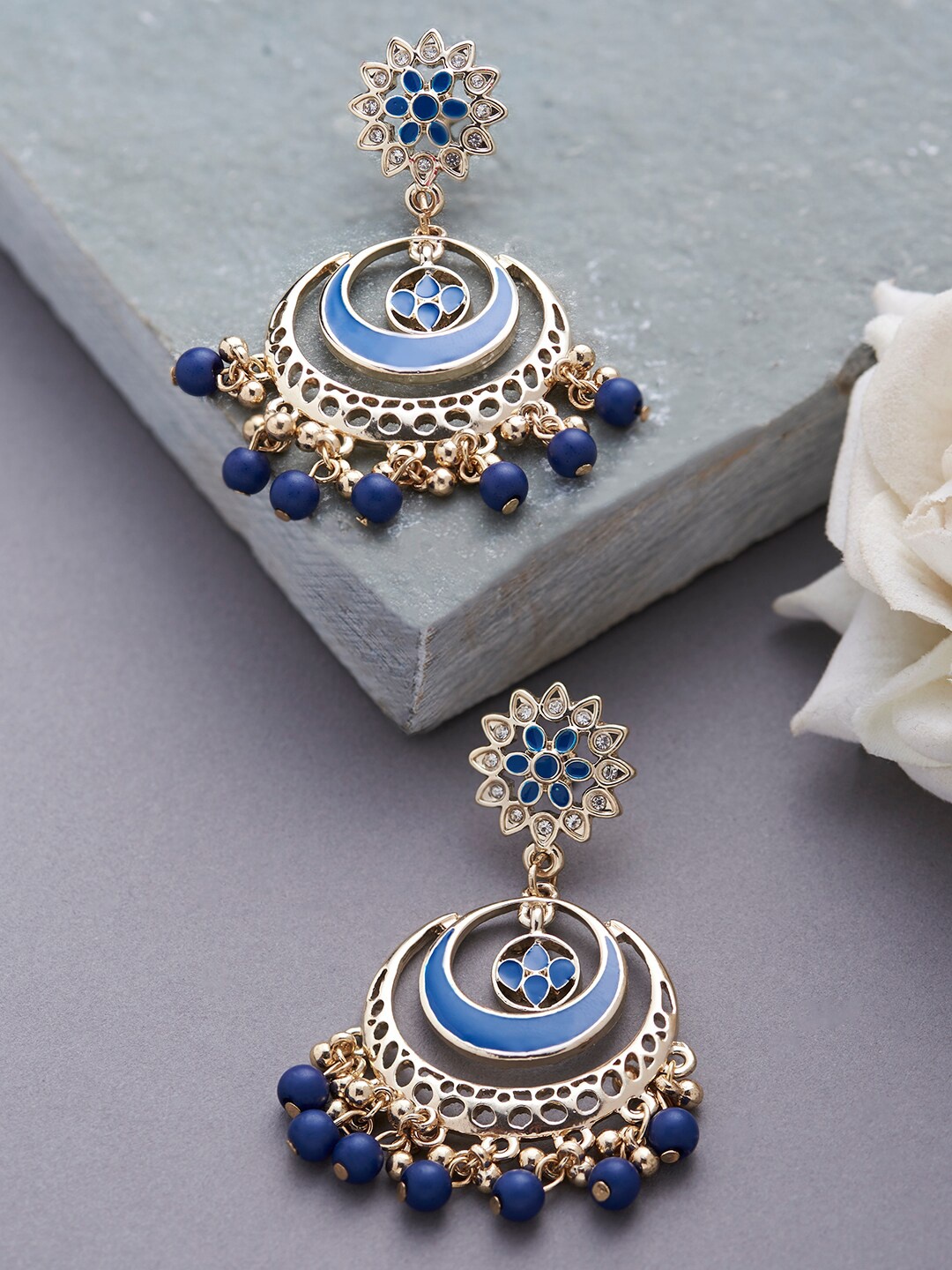 

Accessorize Pearl Geometric Chandbalis Earrings, Blue