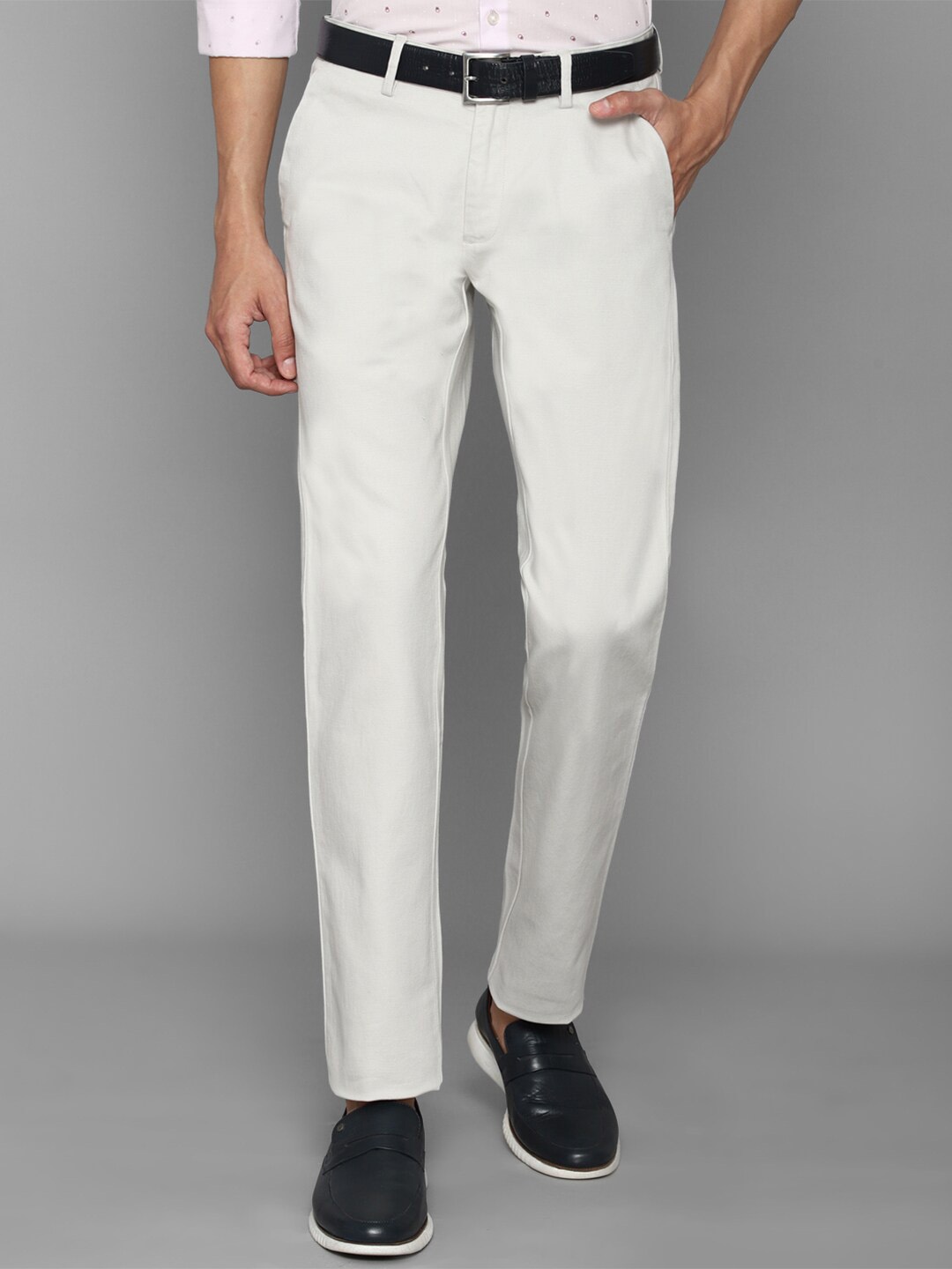 

Allen Solly Men Slim Fit Trousers, Cream