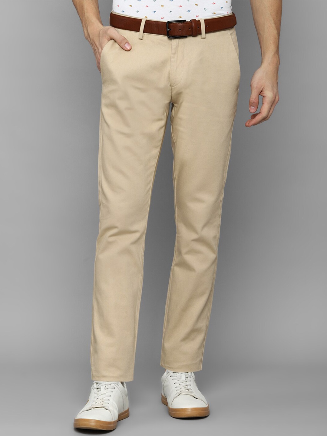 

Allen Solly Men Slim Fit Trousers, Khaki