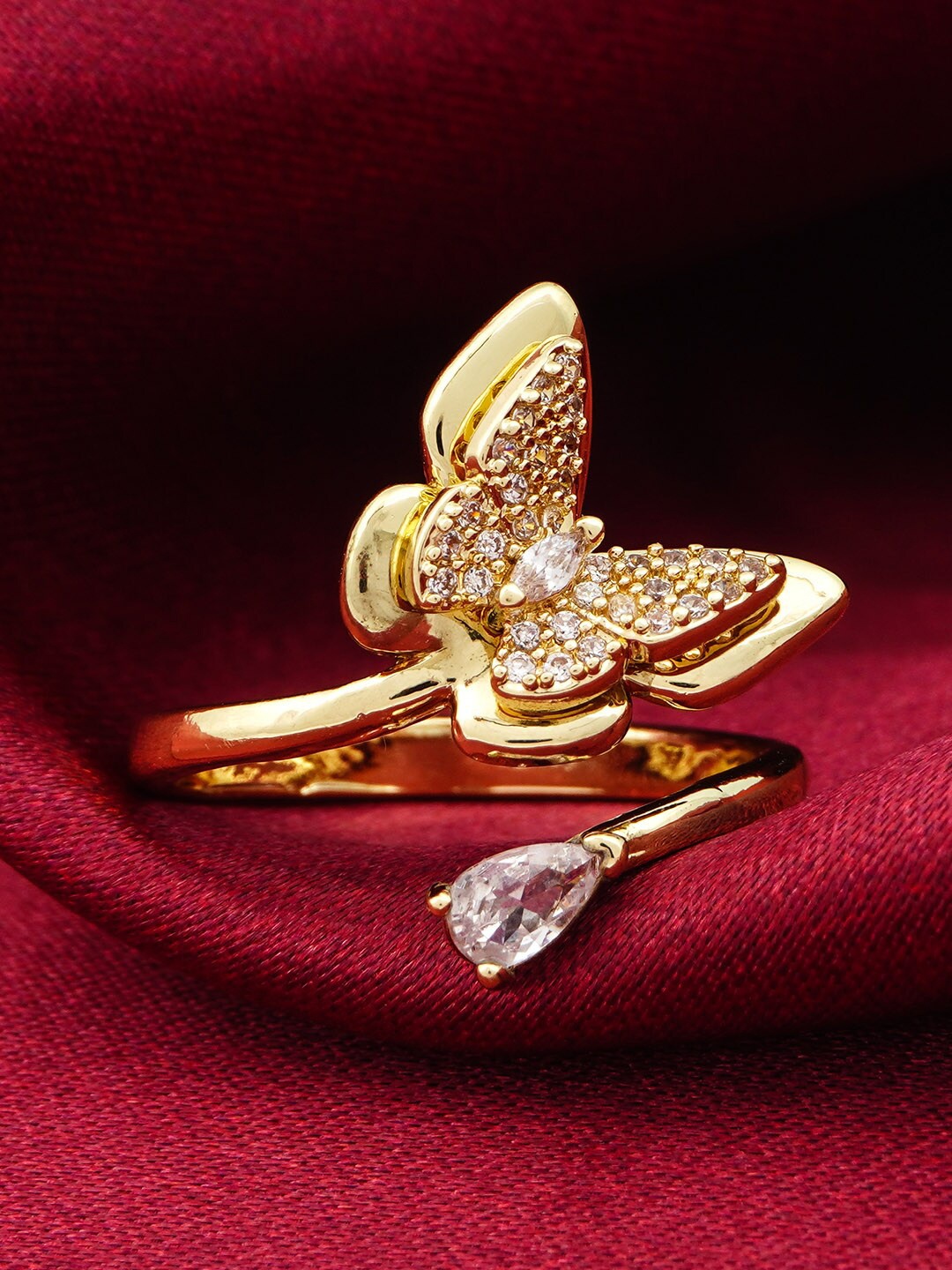 

Ferosh Gold-Plated Butterfly Adjustable Finger Ring