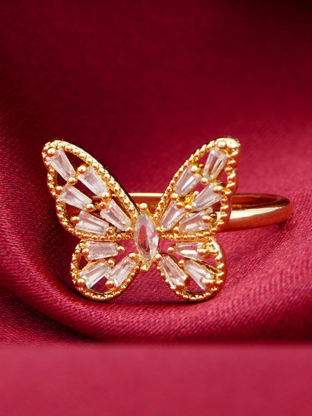 

Ferosh Gold-Plated Butterfly Finger Ring