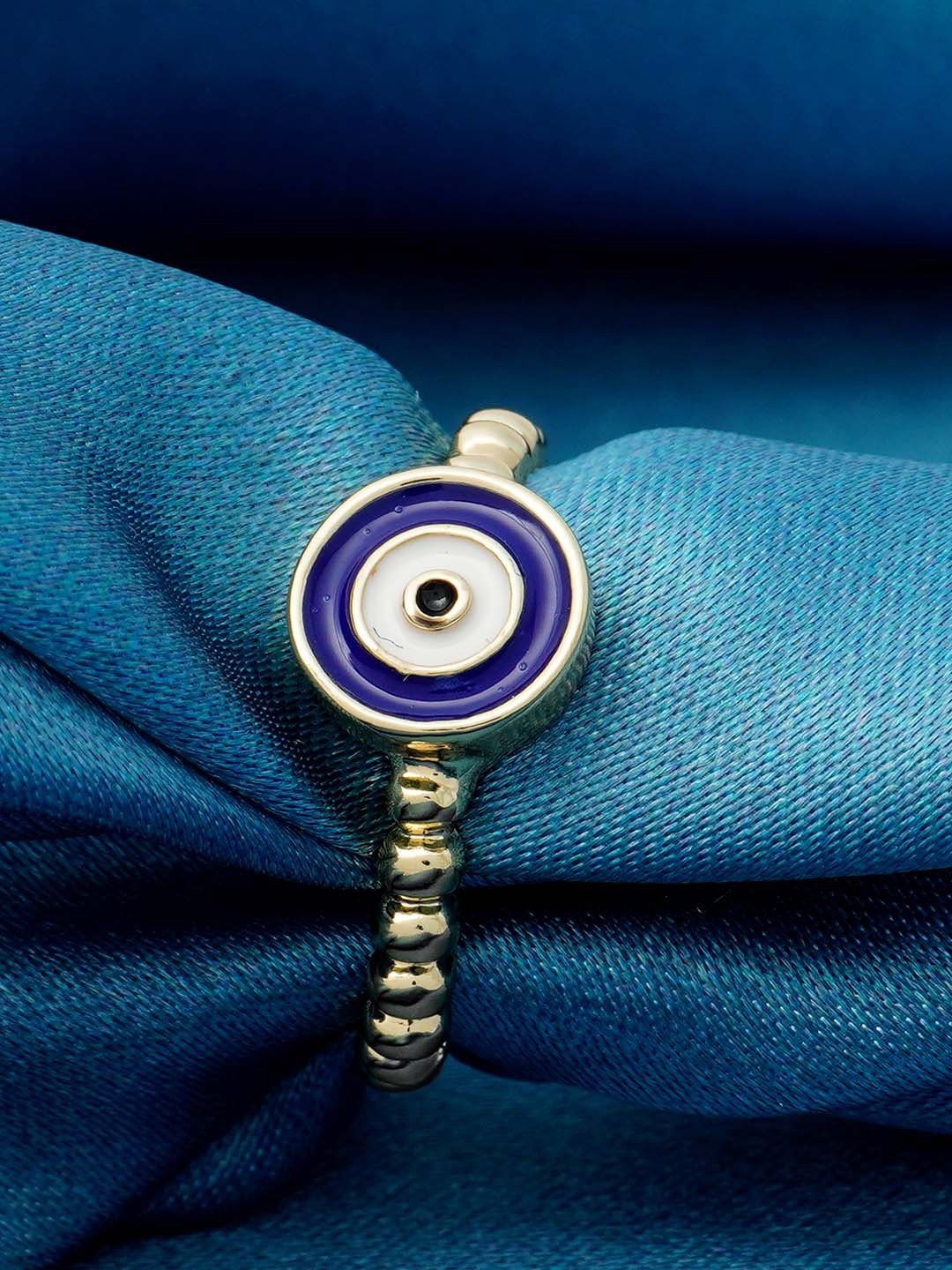 

Ferosh Gold-Plated Evil Eye Finger Ring