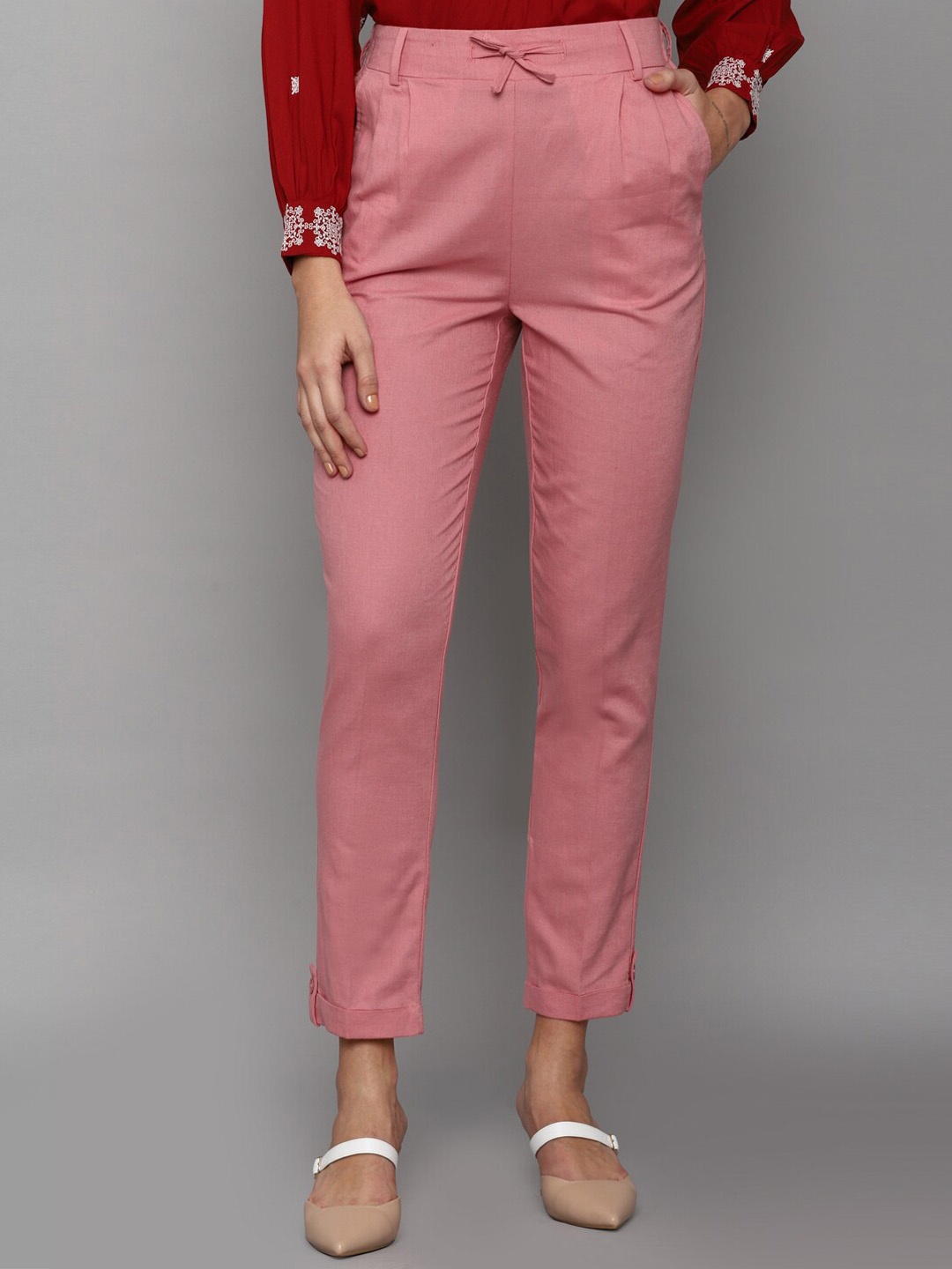 

Allen Solly Woman Women Trousers, Pink