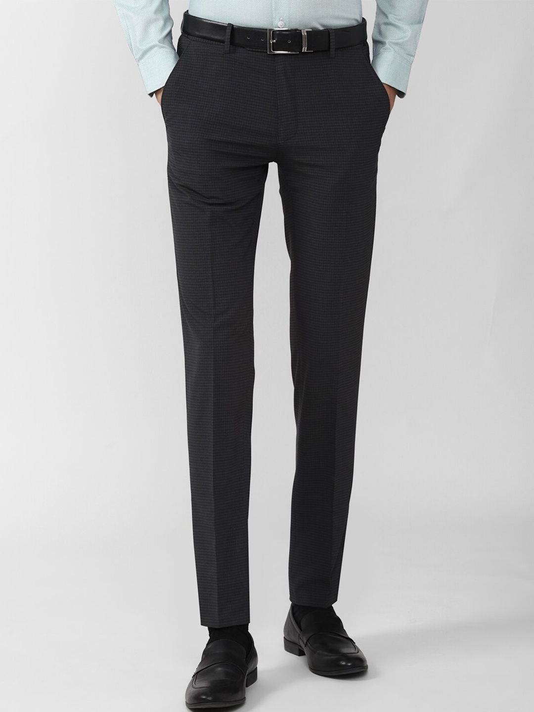 

Peter England Men Slim Fit Formal Trousers, Black