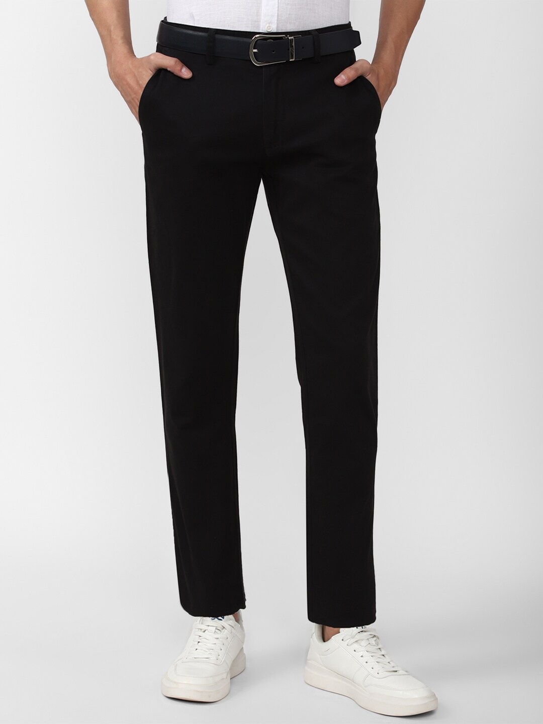 

Peter England Casuals Men Slim Fit Trousers, Black