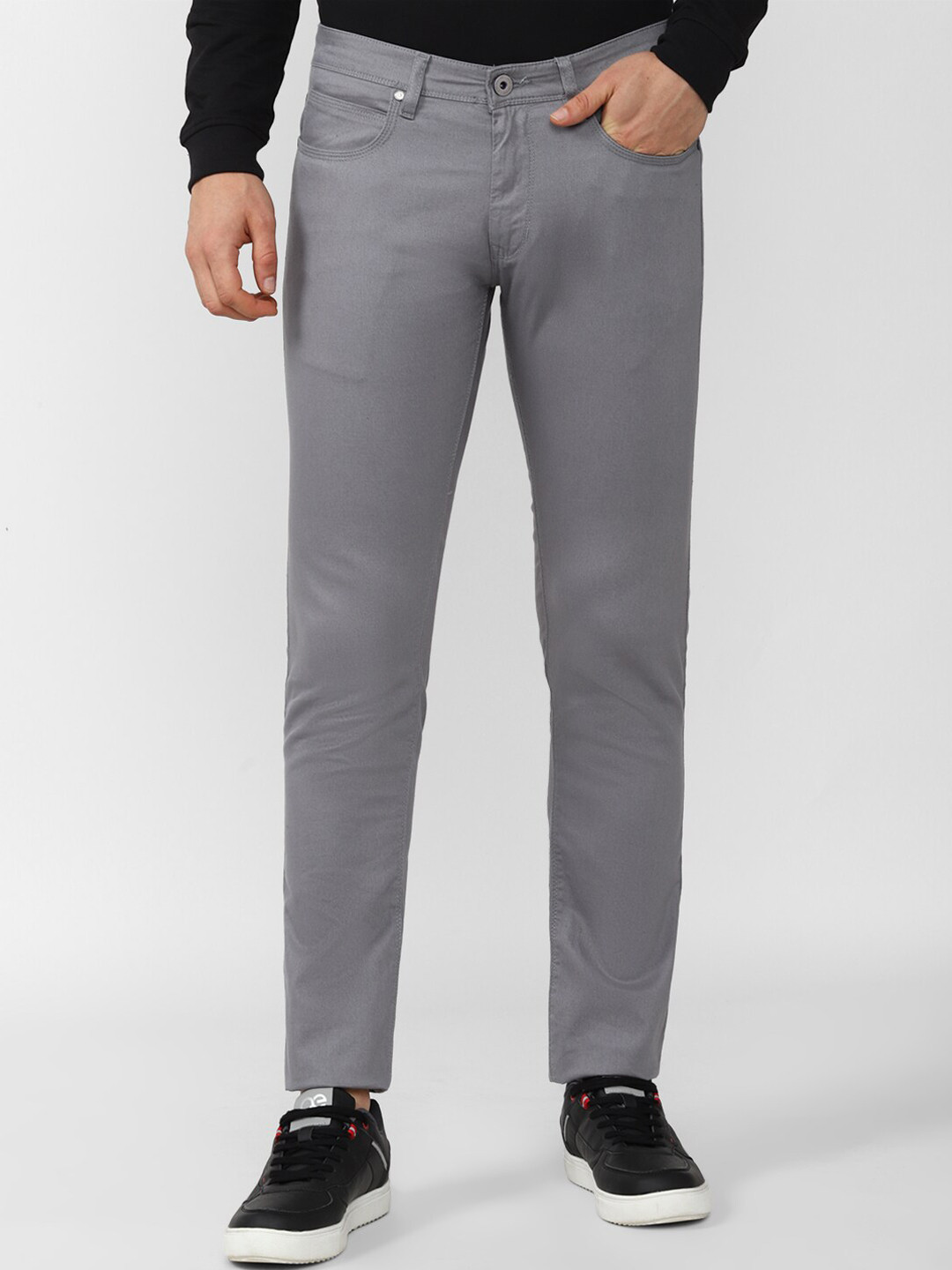

Peter England Casuals Men Skinny Fit Chinos Trousers, Grey