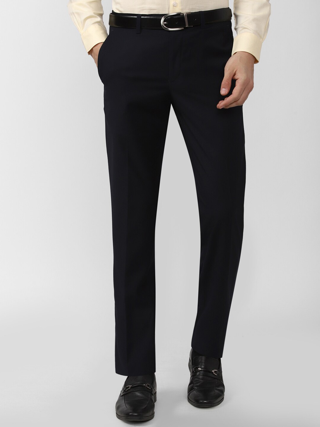 

Peter England Elite Men Black Slim Fit Trousers