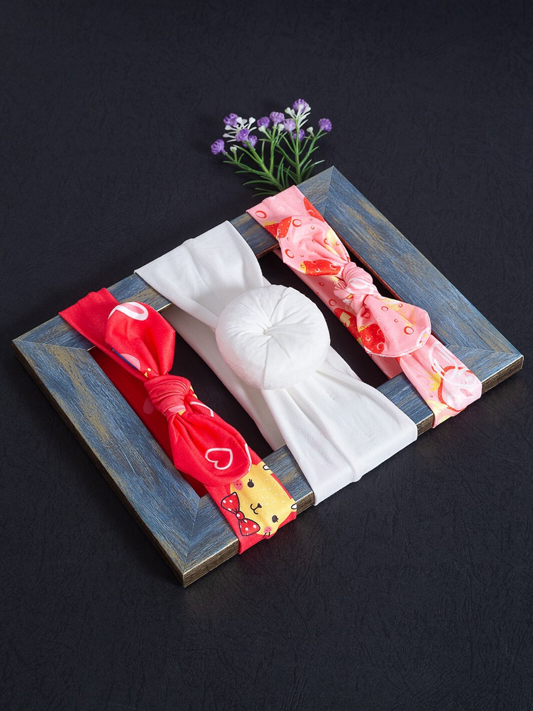 

Golden Peacock Girls Set of 3 Hairband, Peach