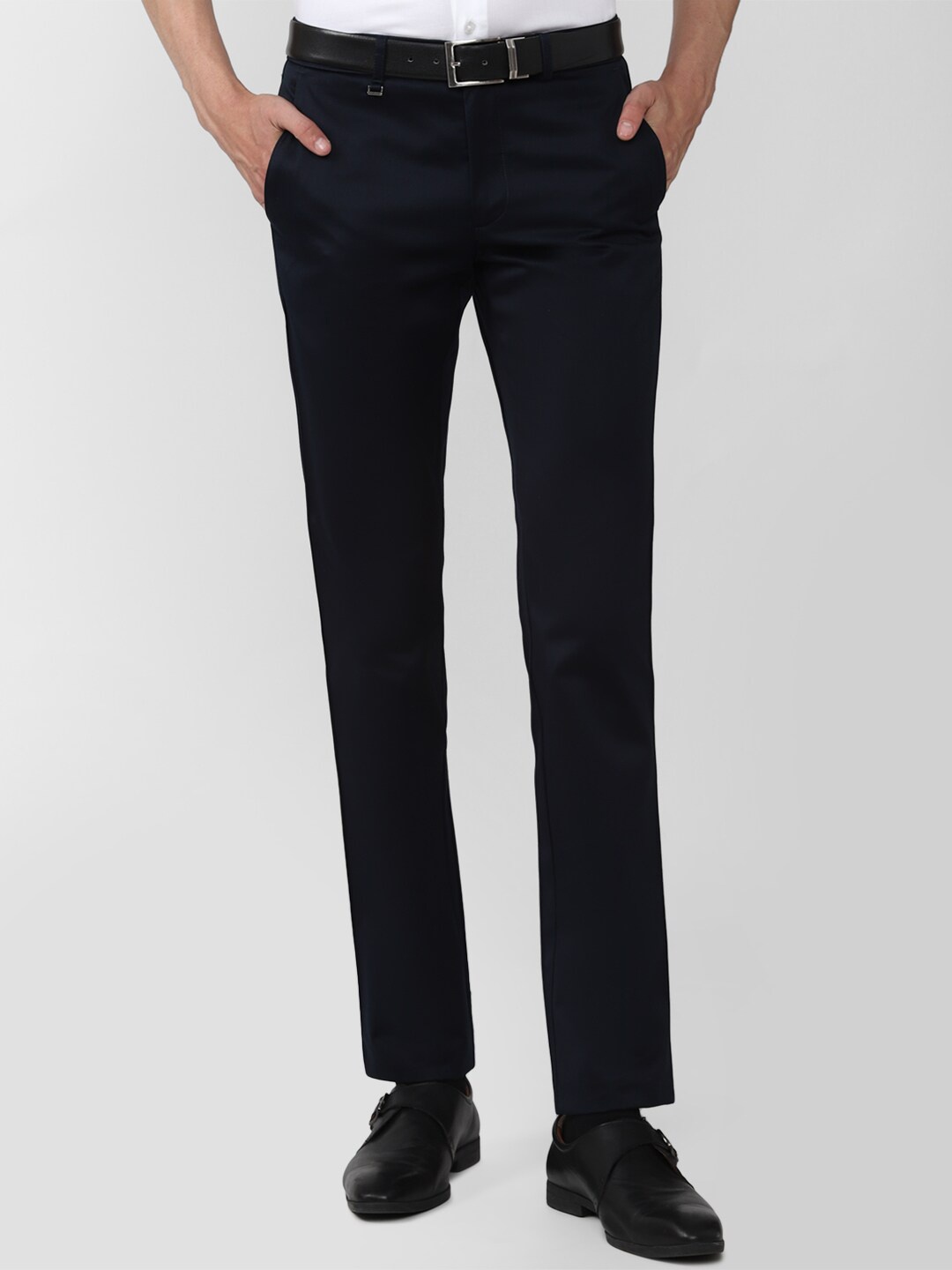 

Van Heusen Men Slim Fit Formal Trousers, Navy blue