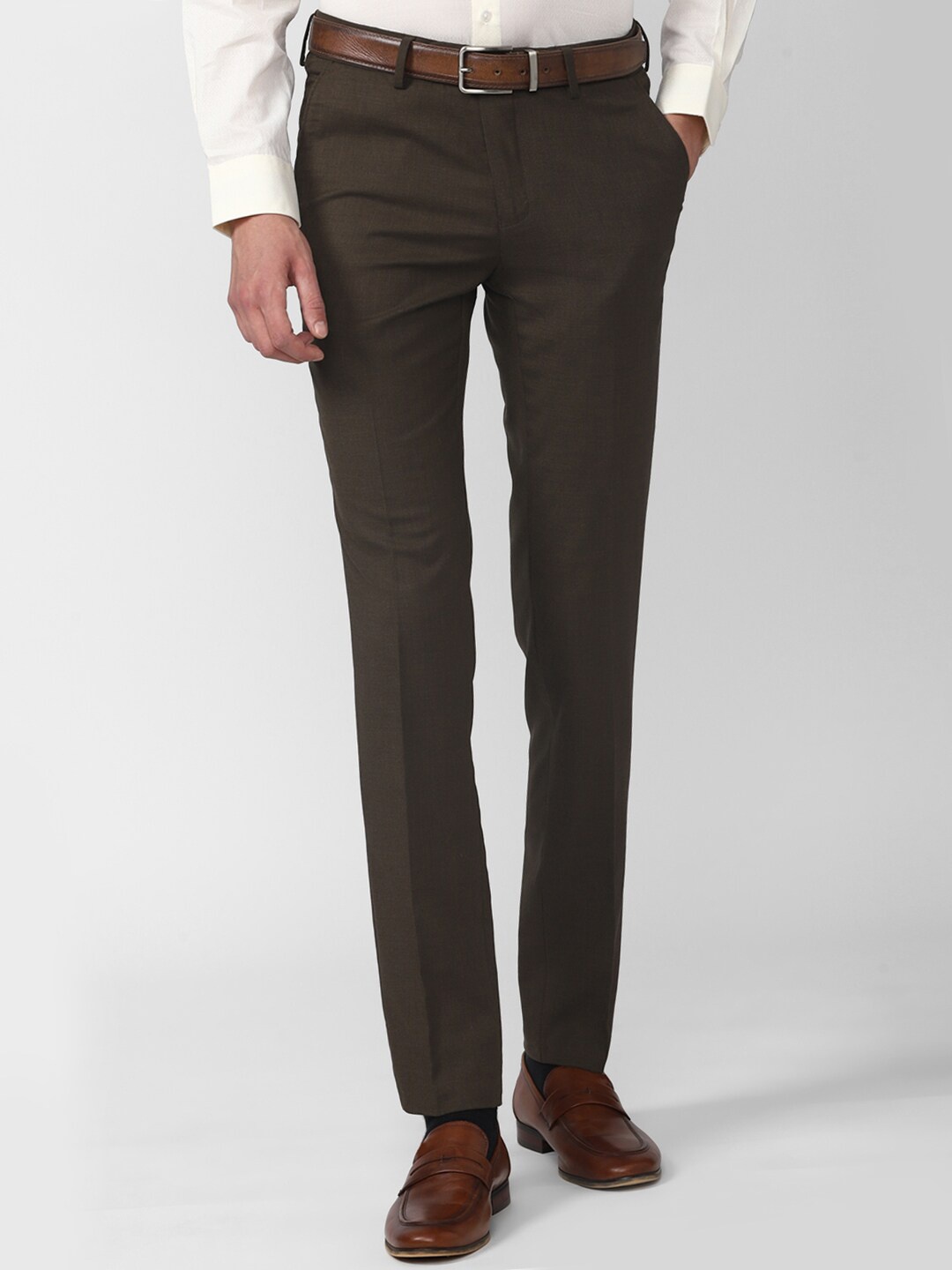 

Van Heusen Men Slim Fit Formal Trousers, Green