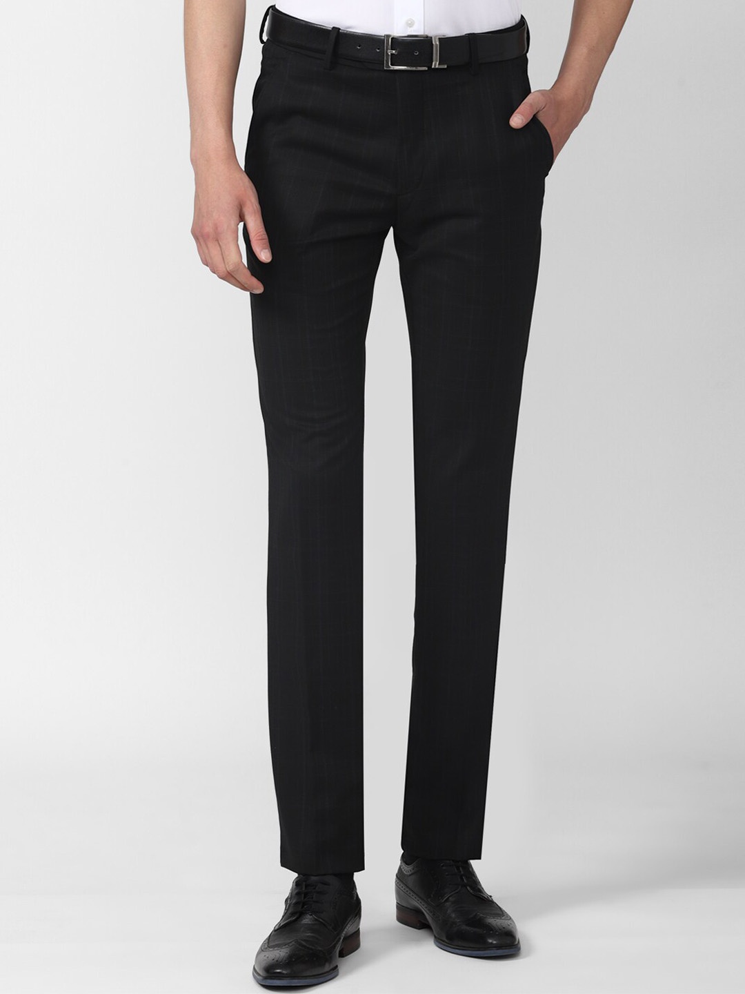 

Van Heusen Men Slim Fit Formal Trousers, Black