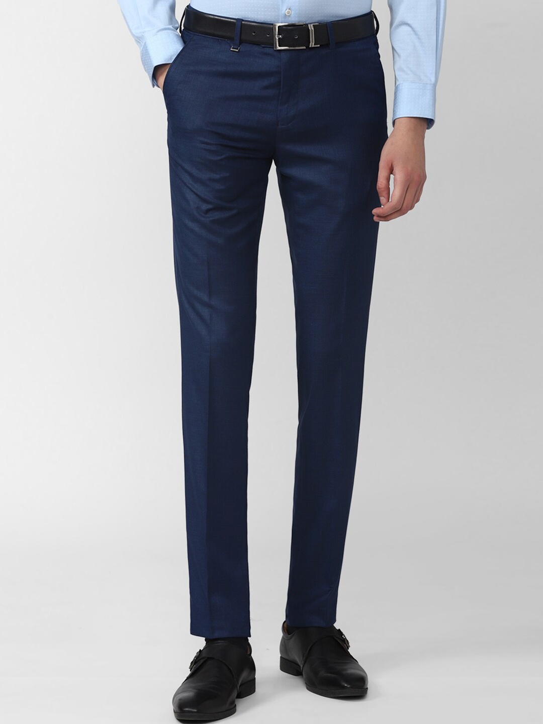 

Van Heusen Men Slim Fit Formal Trousers, Navy blue