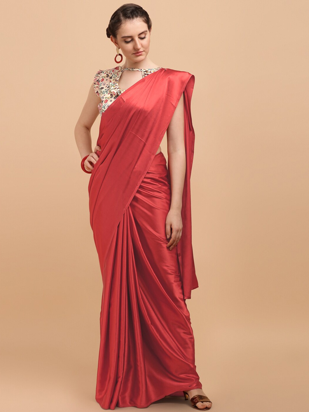 

Fab Dadu Red Pure Silk Saree