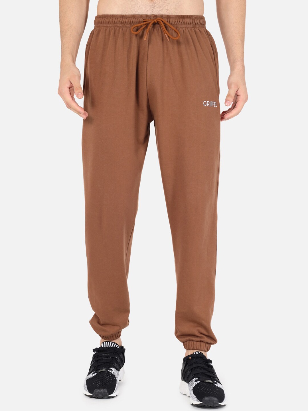 

GRIFFEL Men Regular Fit Solid Cotton Jogger, Brown