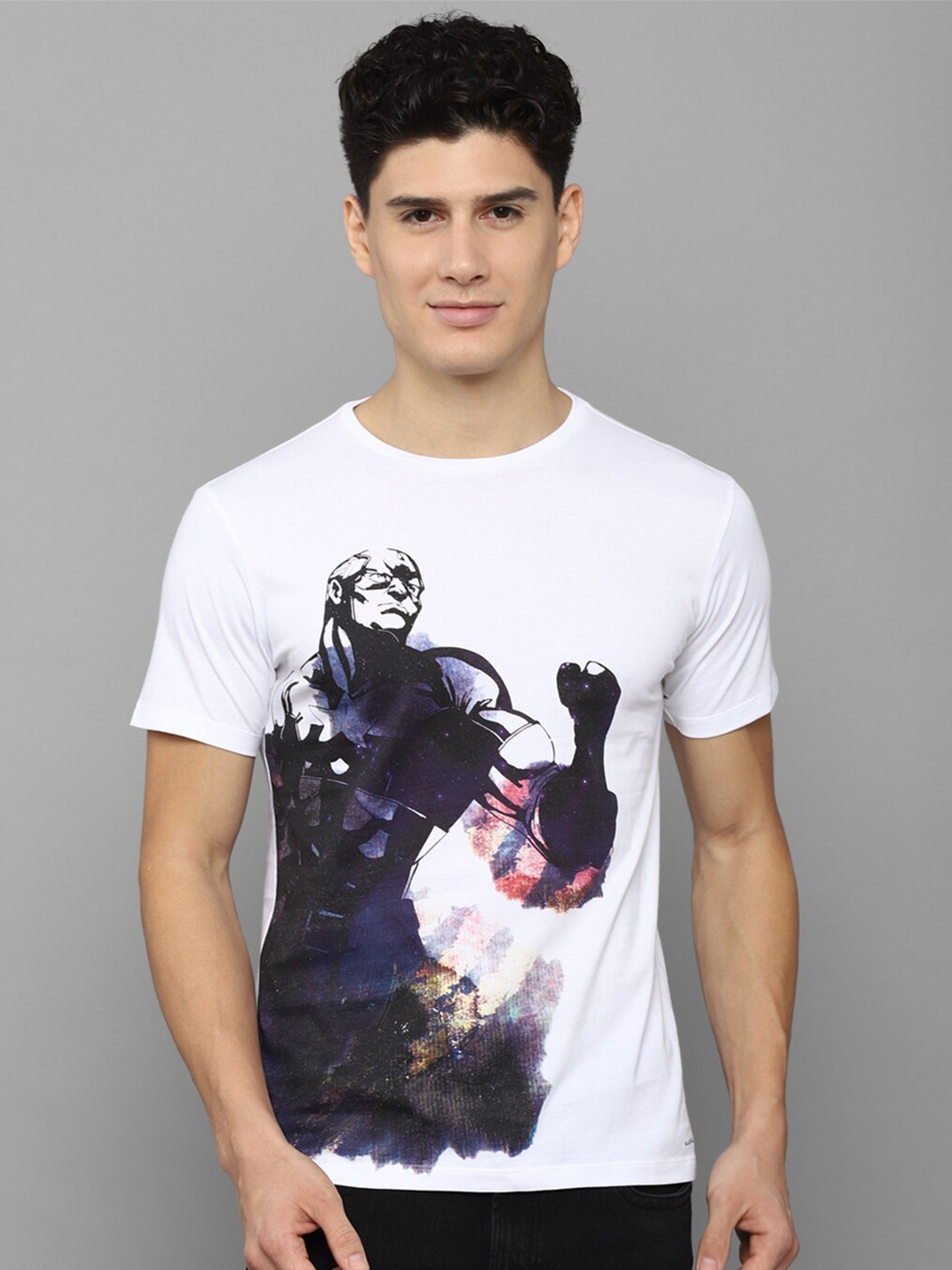 

Allen Solly Men Captain America Printed Slim Fit Cotton T-shirt, White