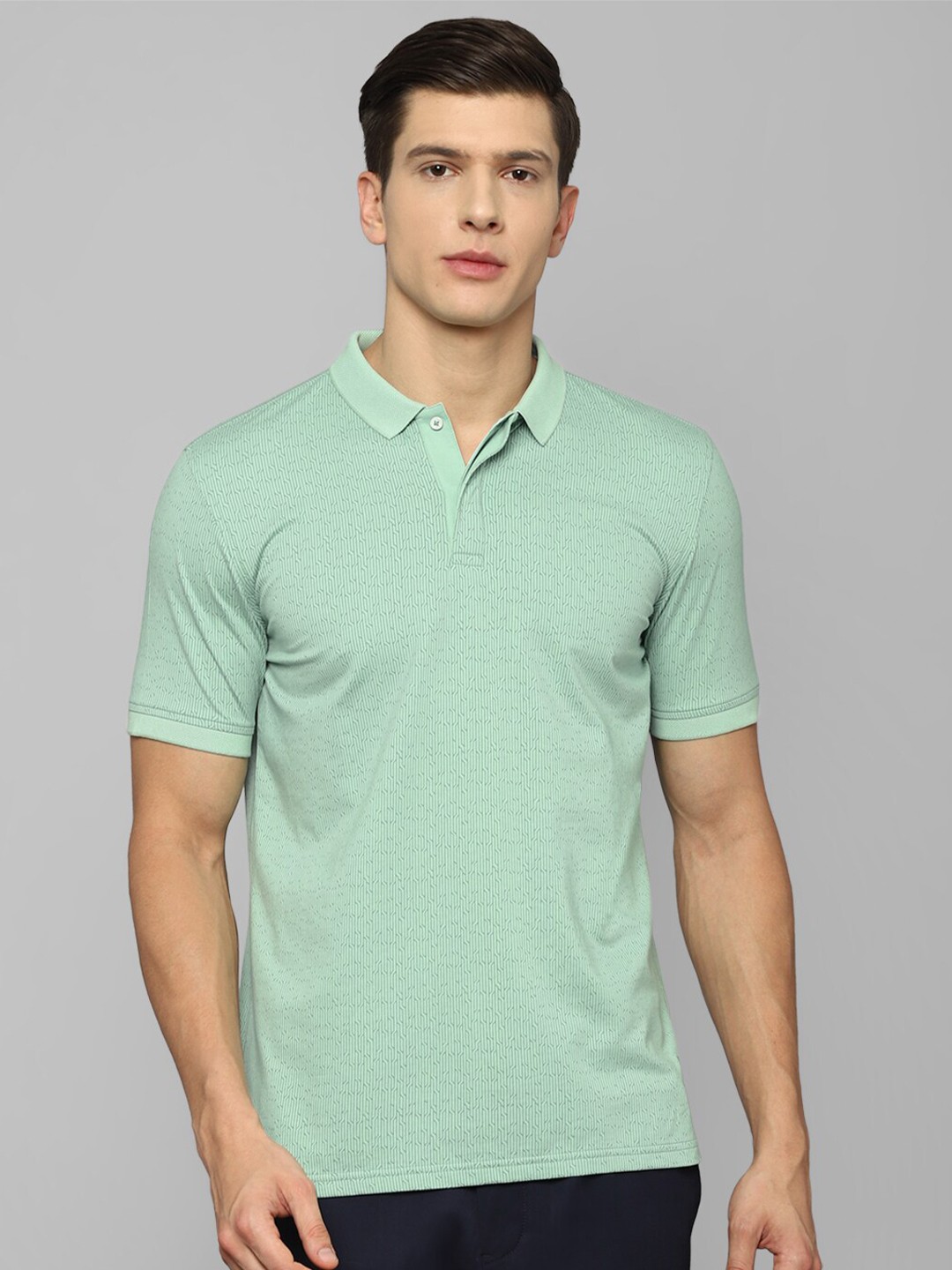 

Louis Philippe Sport Men Printed Polo Collar Slim Fit T-shirt, Green