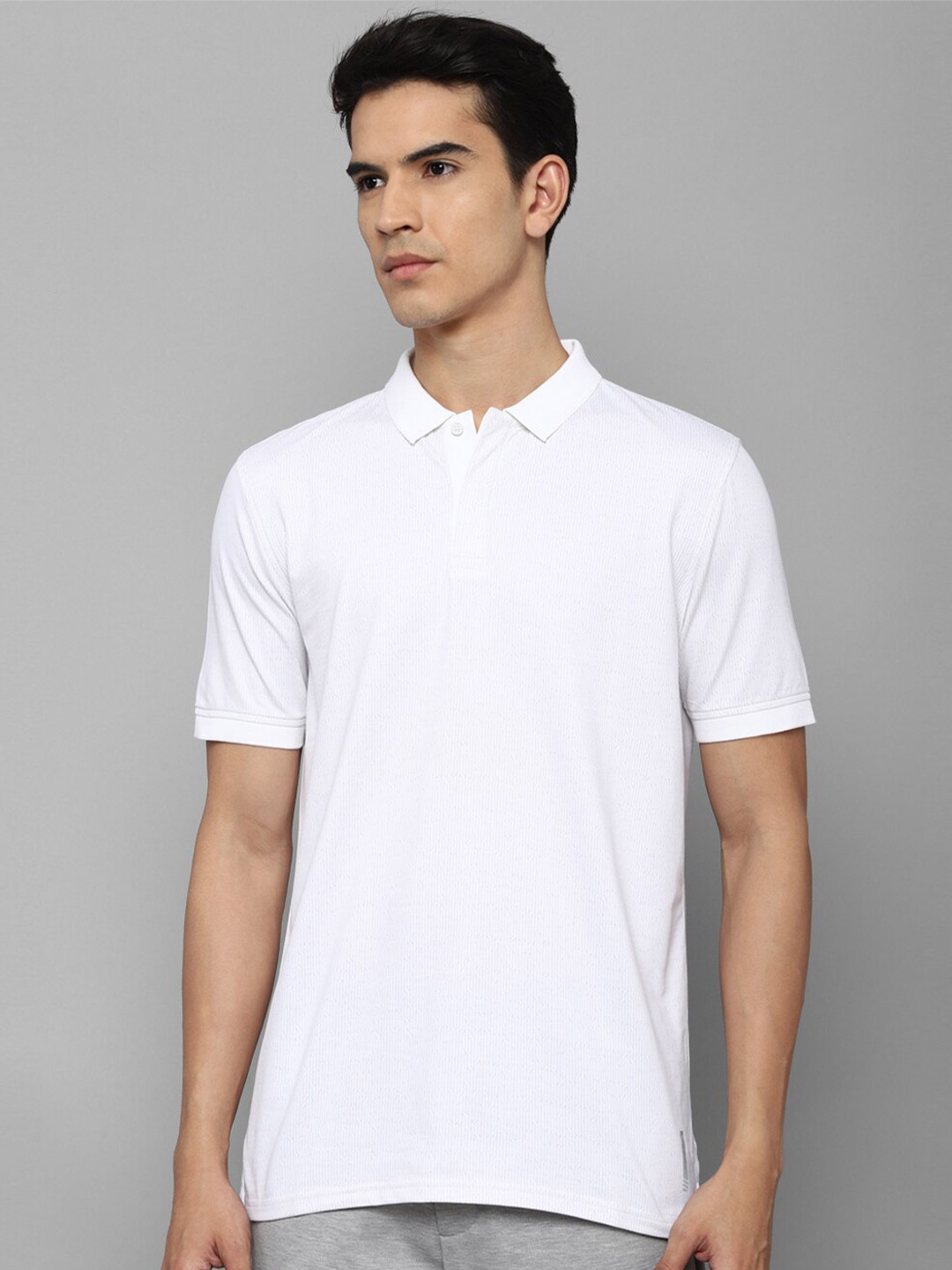 

Louis Philippe Sport Men White Printed Polo Collar Slim Fit Cotton T-shirt