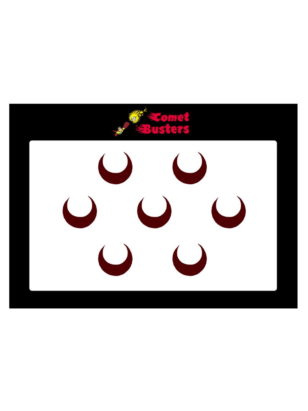 

Comet Busters 7 Pcs Reusable Crescent-Shaped Designer Bindis - Maroon