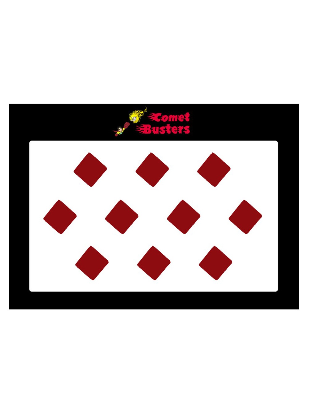 

Comet Busters 10 Pcs Reusable Diamond-Shaped Designer Bindis - Red