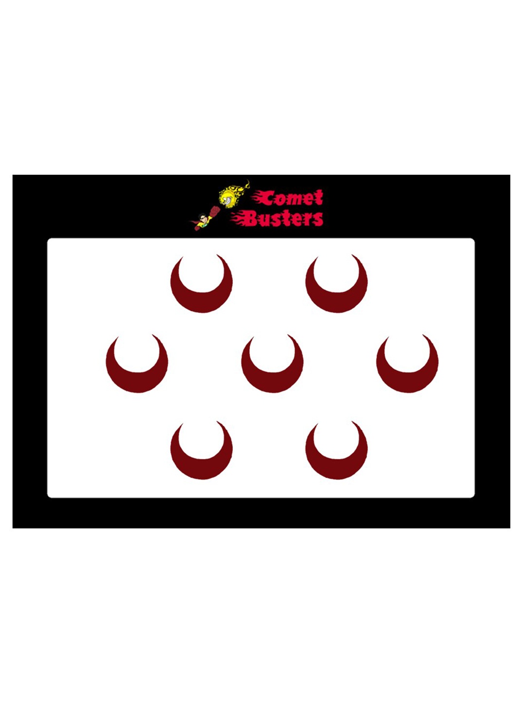 

Comet Busters 7 Pcs Reusable Crescent-Shaped Designer Bindis - Maroon