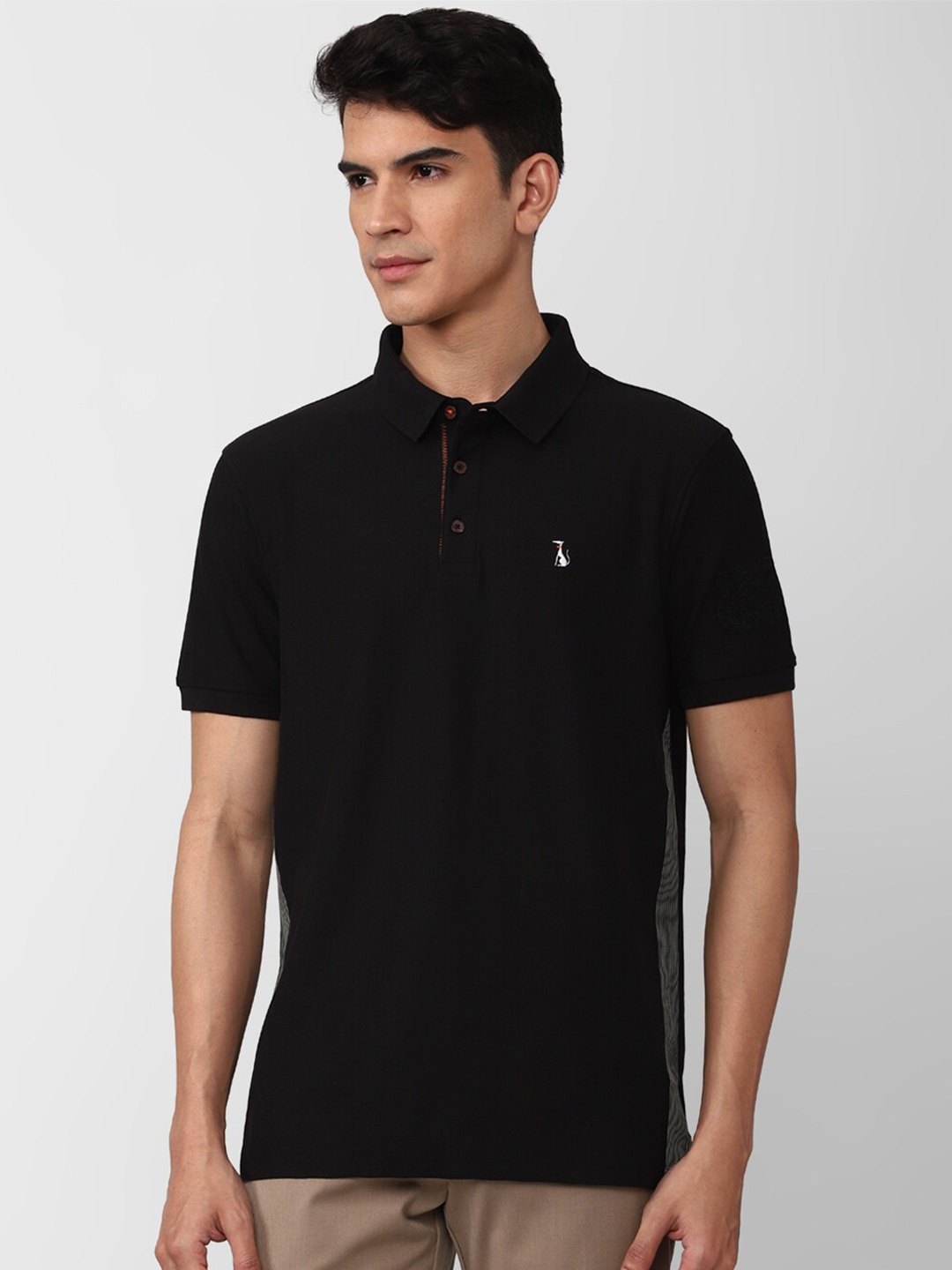 

SIMON CARTER LONDON Men Solid Polo Collar Slim Fit T-shirt, Black