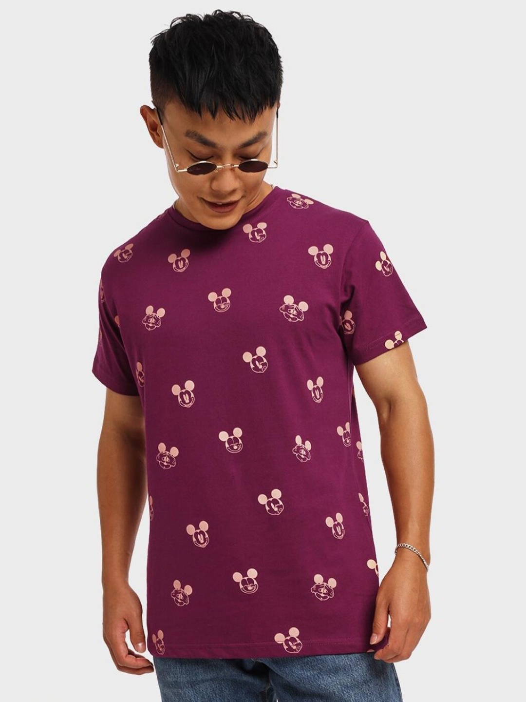 

Bewakoof Men Cotton Printed T-shirt, Purple