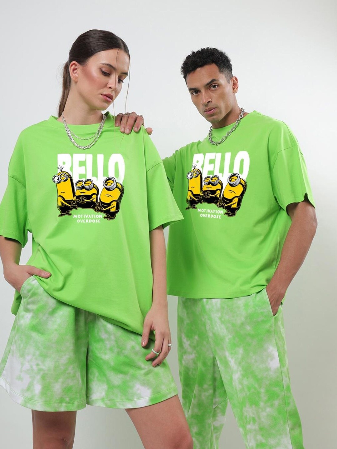 

Bewakoof Unisex Minions Printed Loose T-shirt, Green