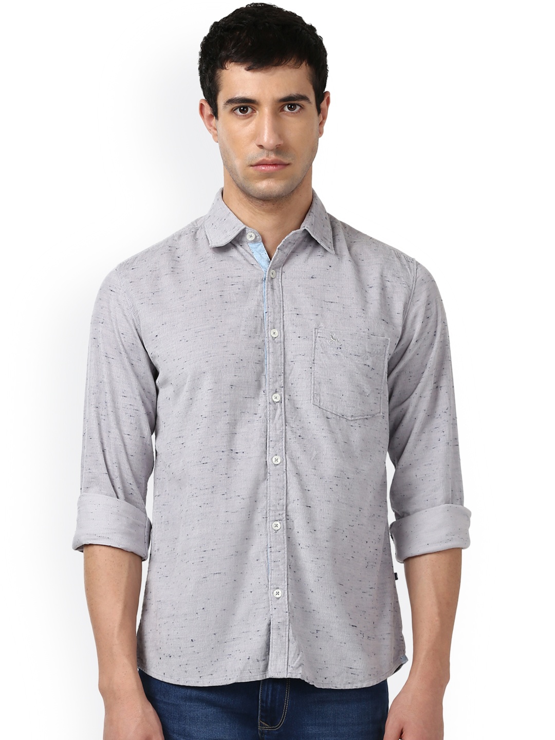 

Parx Men Grey Smart Slim Fit Self Design Casual Shirt