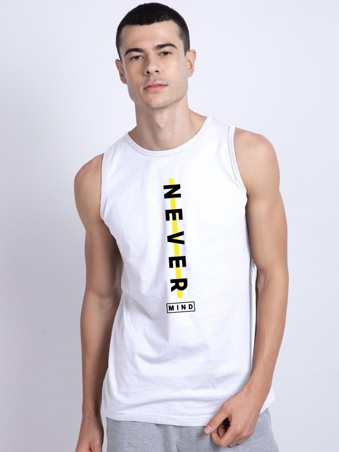 

Bewakoof Men Printed Pure Cotton Innerwear Vests, White