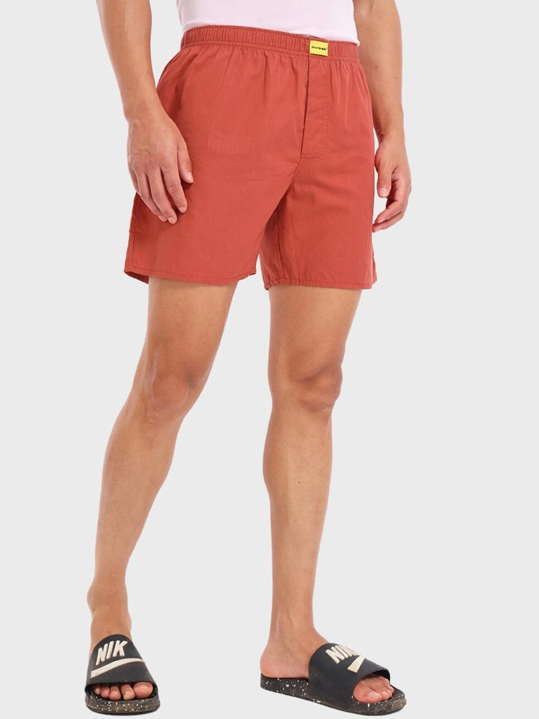 

Bewakoof Men Solid Pure Cotton Boxers, Orange