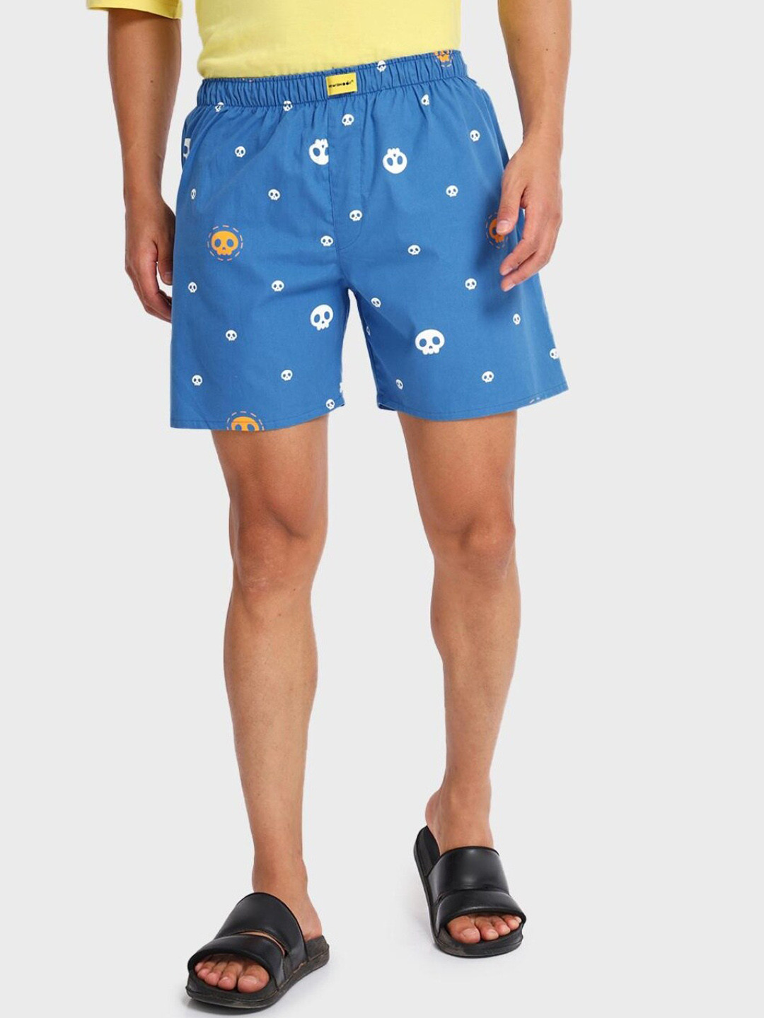 

Bewakoof Men Printed Pure Cotton Boxers, Blue