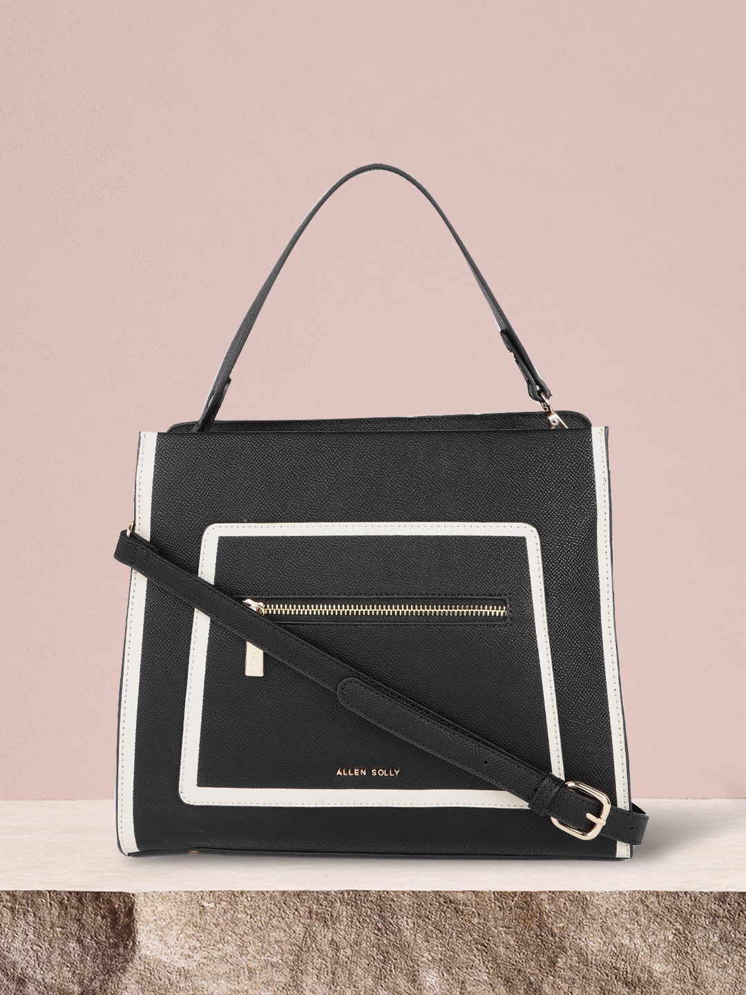 

Allen Solly Women Black Structured Handheld Bag