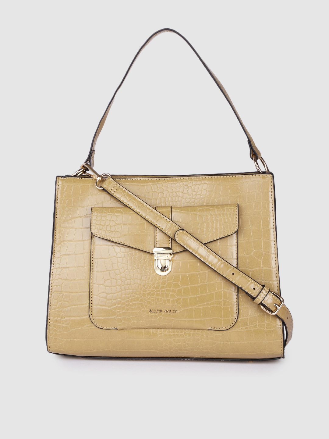 

Allen Solly Women Taupe Animal Textured Structured Shoulder Bag