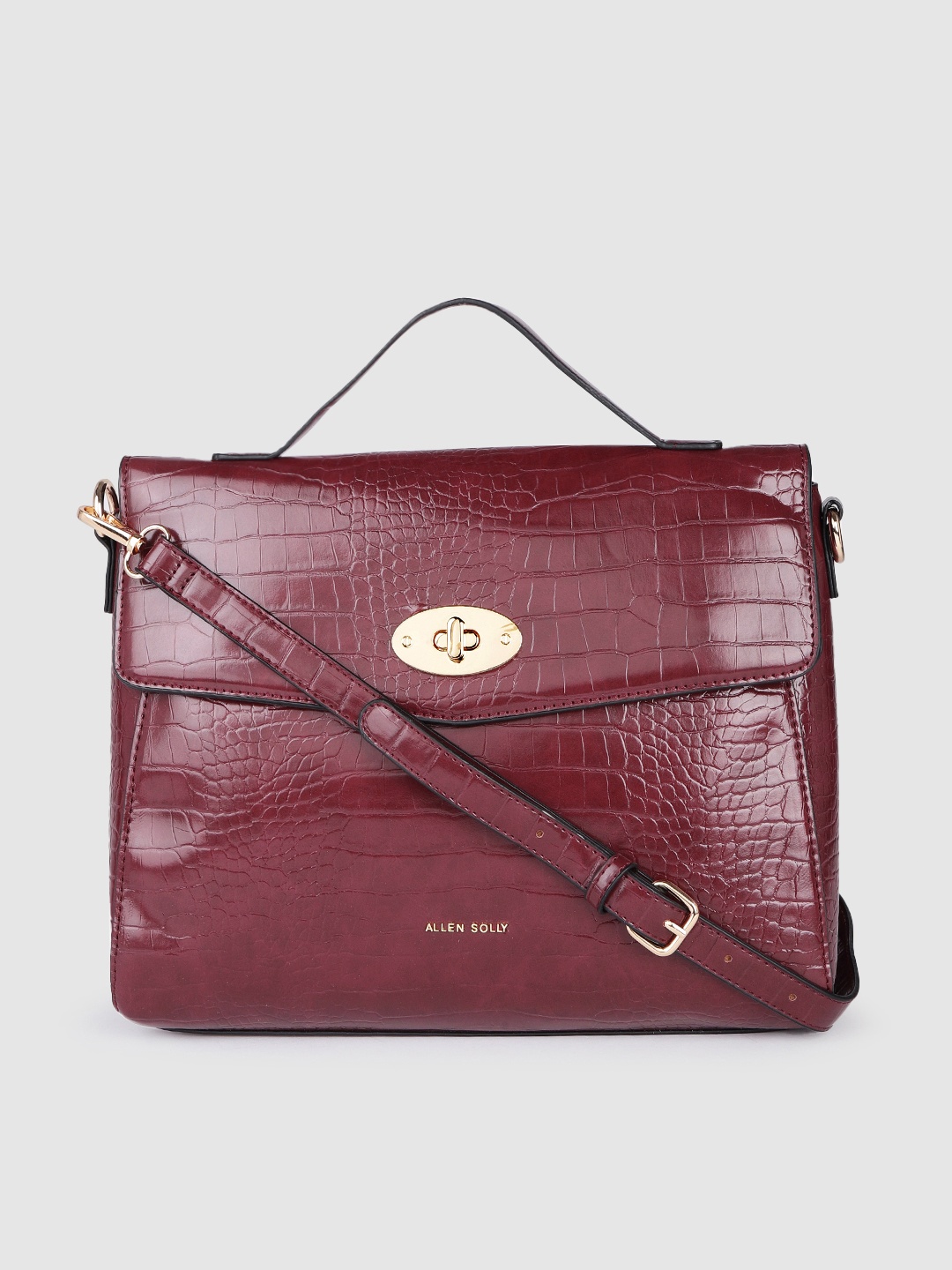 

Allen Solly Burgundy Textured Satchel